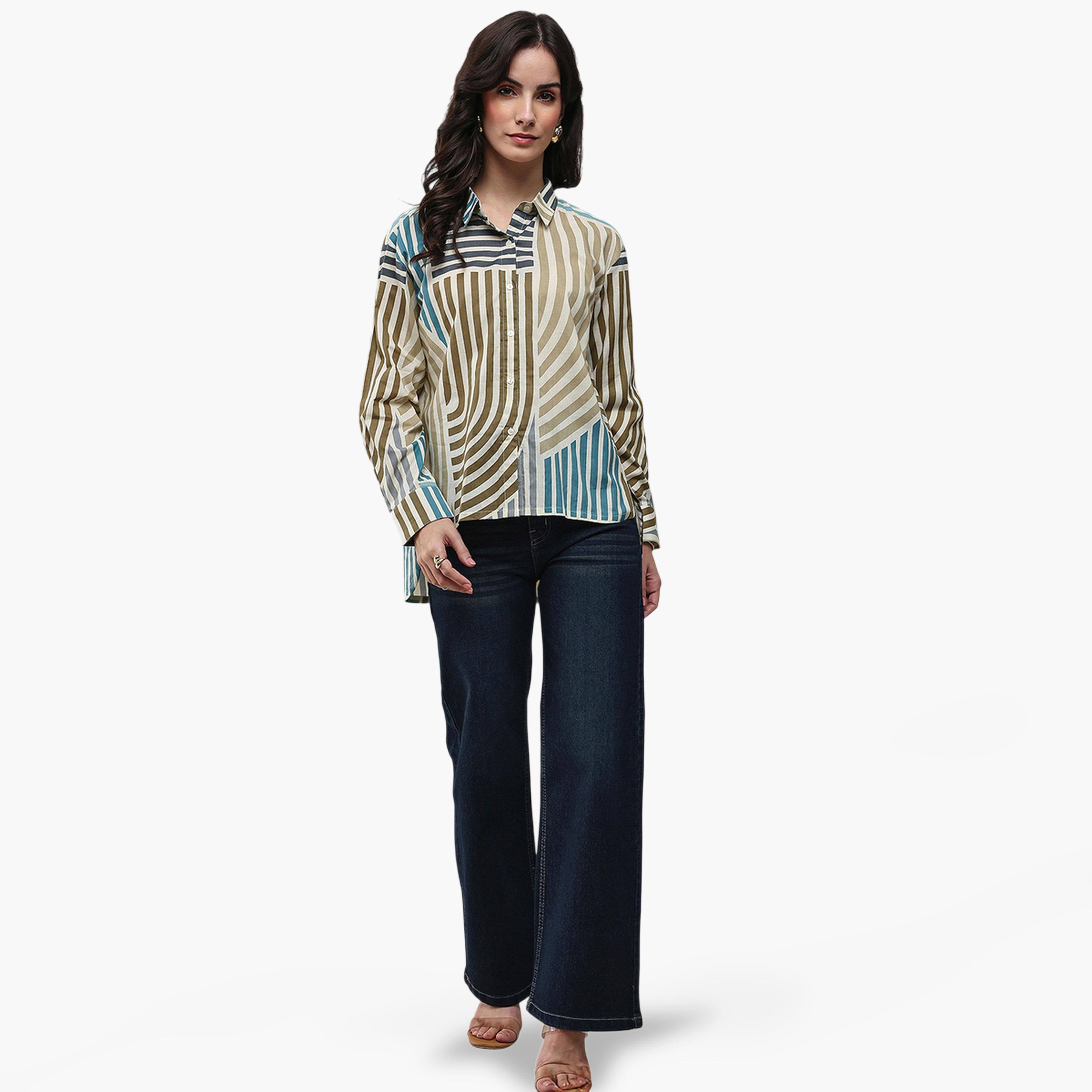 Libas X Styli Multi Printed Cotton Shirt-women-clothing-shirtsandblouses-shirts-image-2