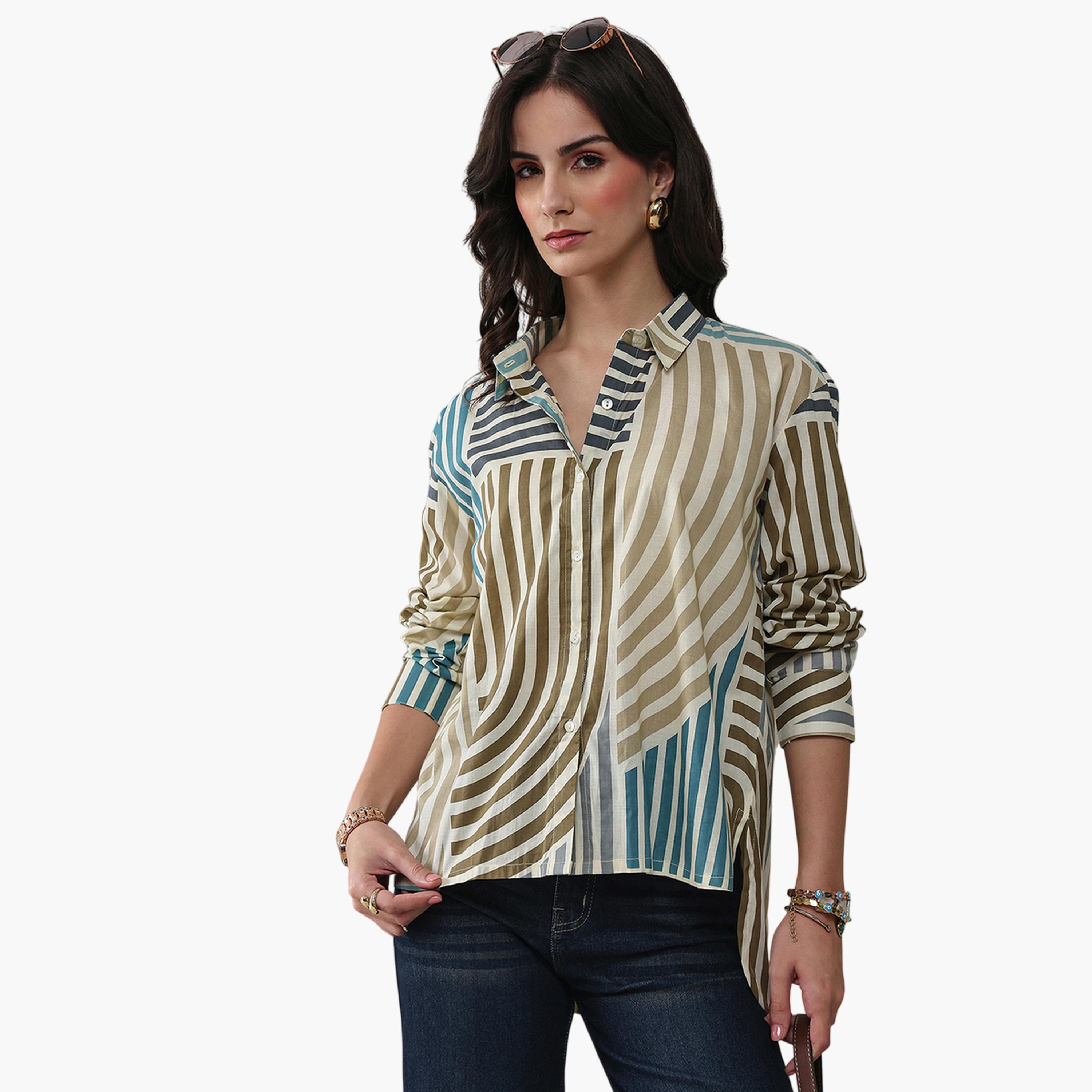 Libas X Styli Multi Printed Cotton Shirt-women-clothing-shirtsandblouses-shirts-image-3