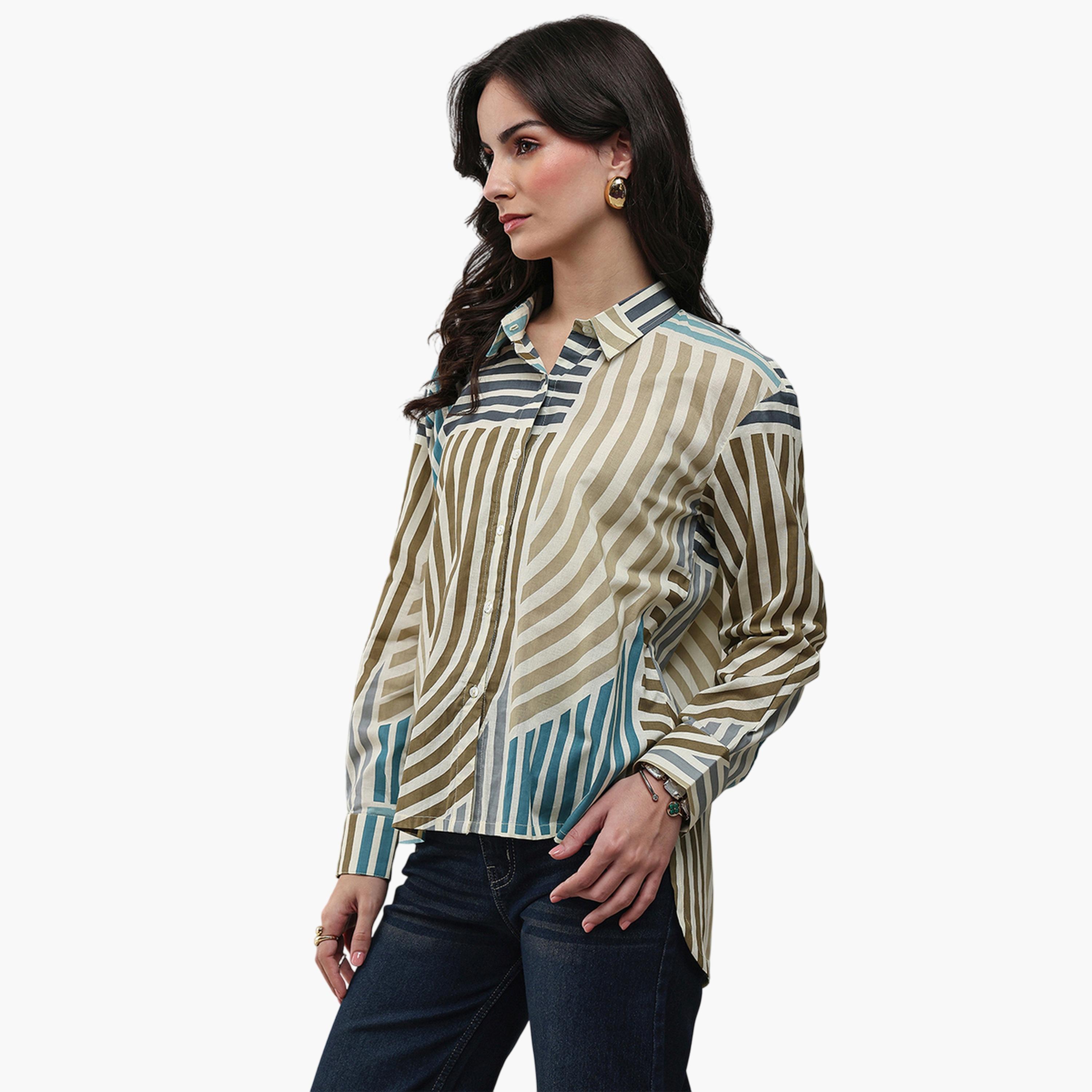 Libas X Styli Multi Printed Cotton Shirt-women-clothing-shirtsandblouses-shirts-image-4