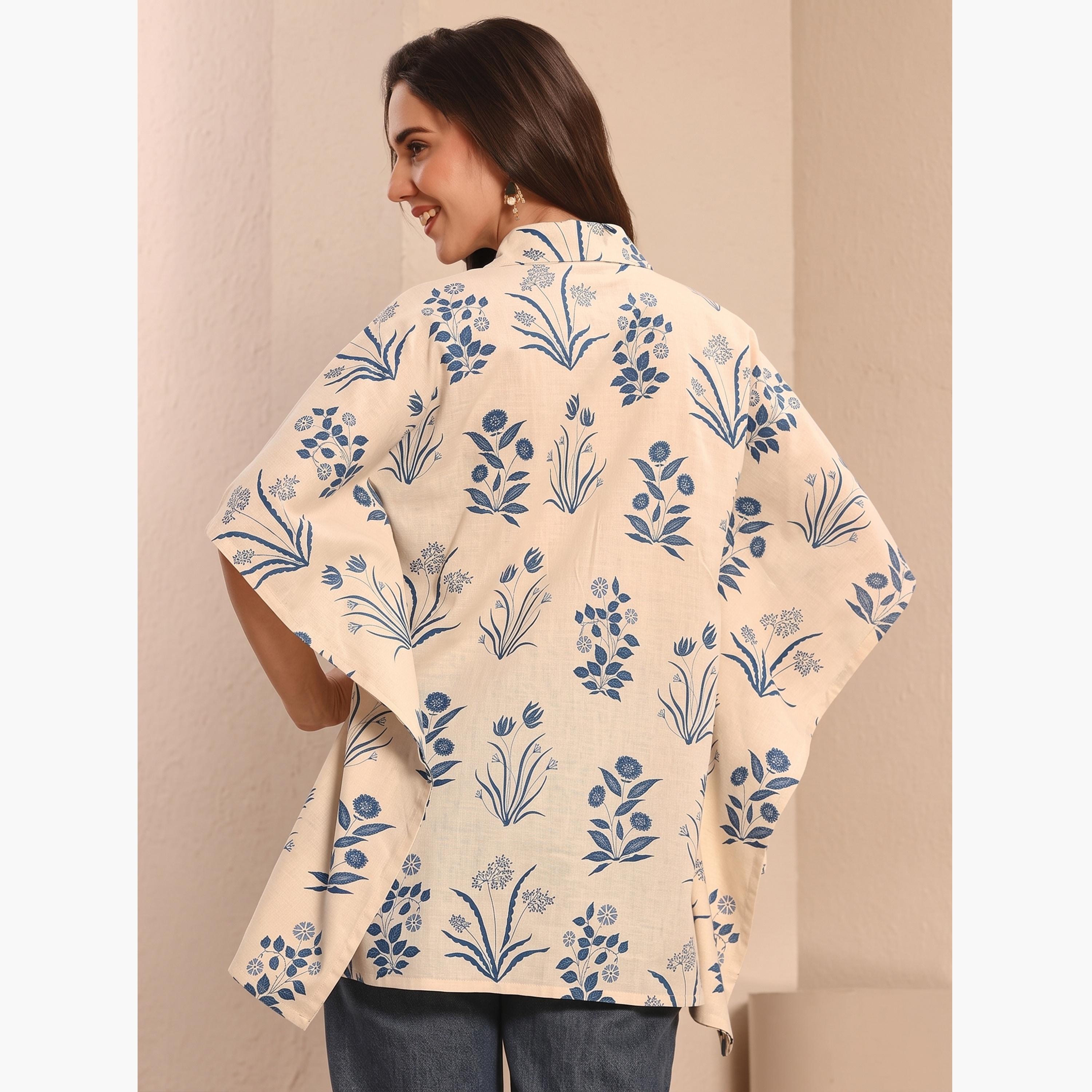 Libas X Styli Off White Floral Cotton Shirt-women-clothing-shirtsandblouses-blouses-image-4