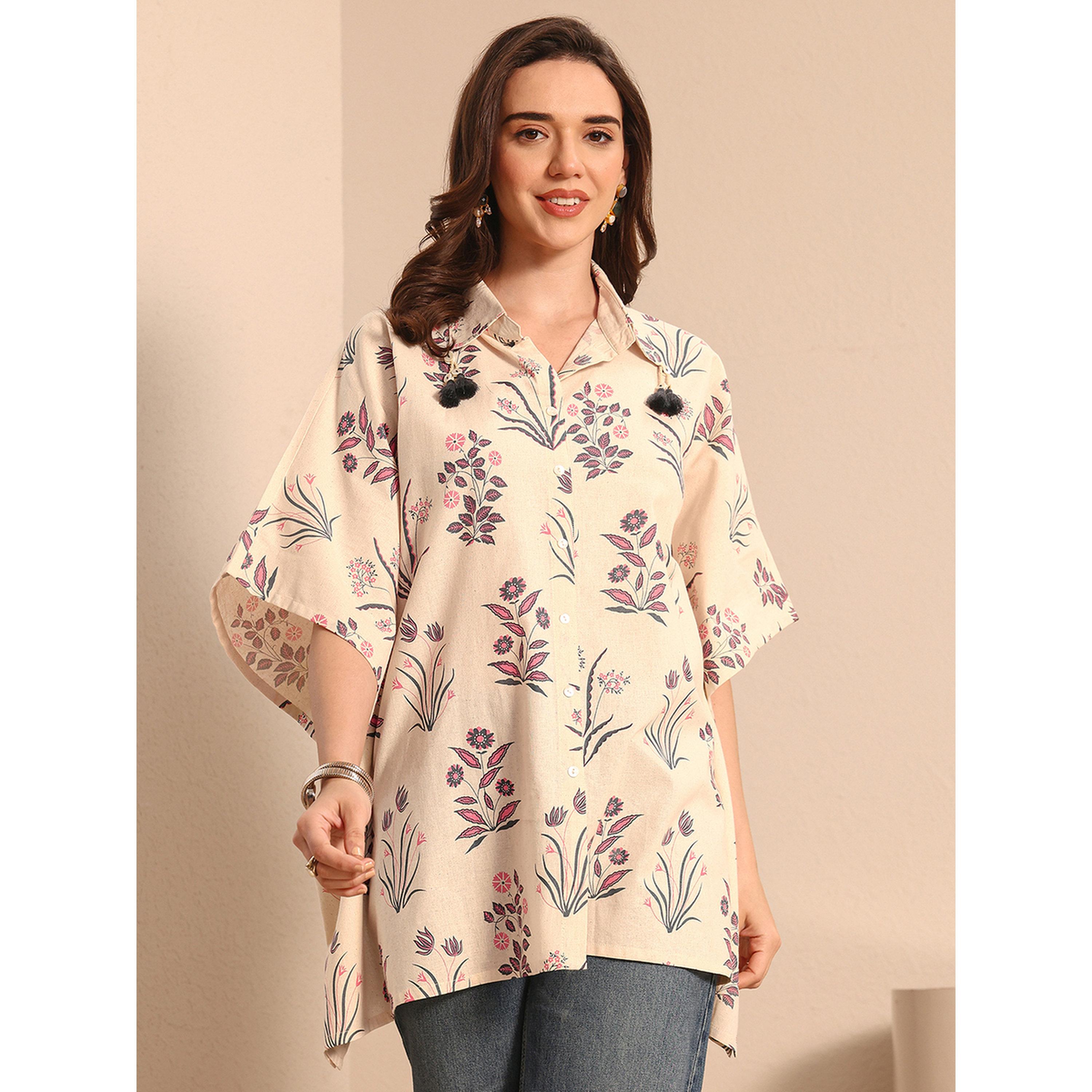 بلوزة قطن بطبعة زهور-women-clothing-shirtsandblouses-blouses-image-1