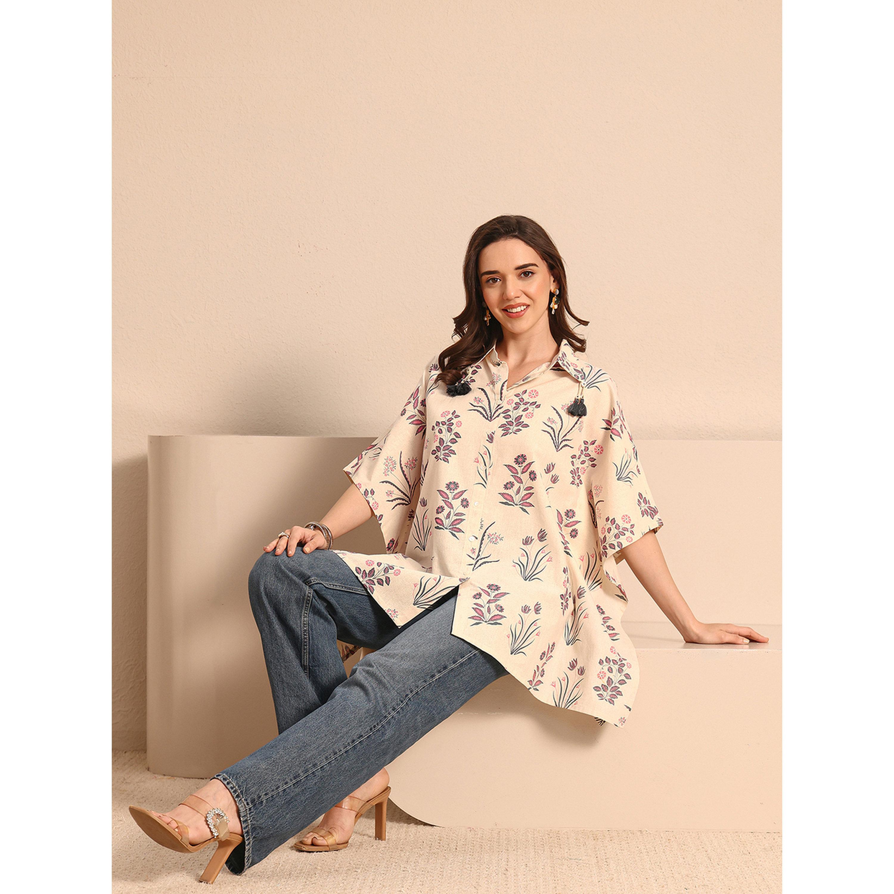 بلوزة قطن بطبعة زهور-women-clothing-shirtsandblouses-blouses-image-2