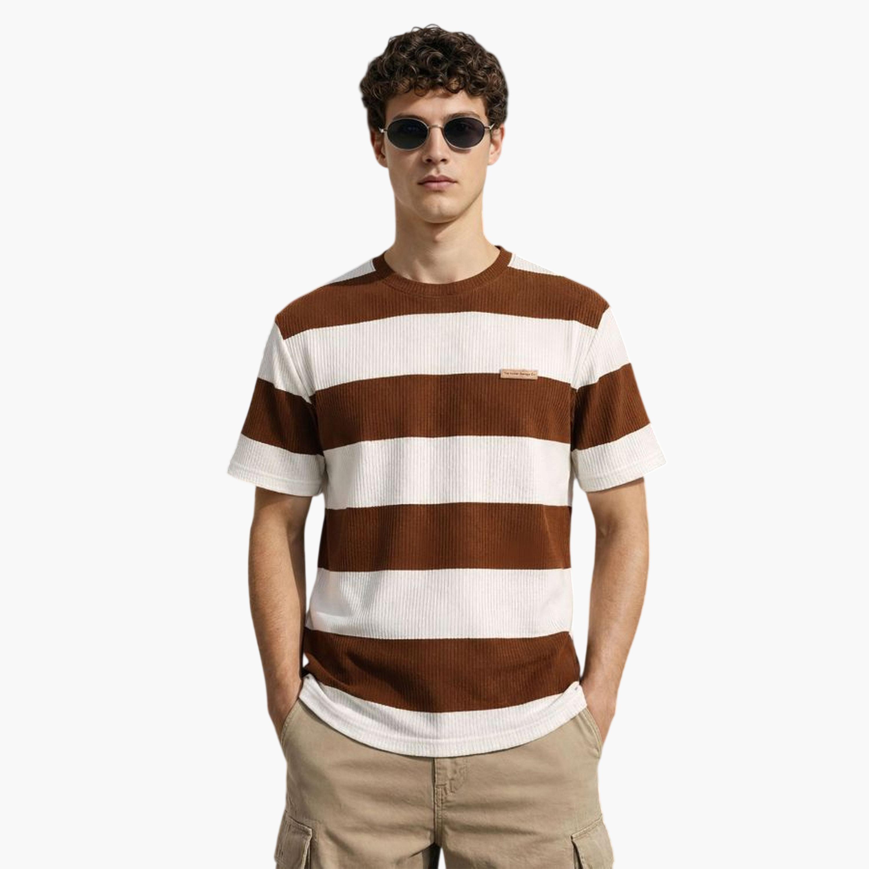 The Indian Garage Co X Styli Men Relaxed Fit Badges Crew Neck T-Shirt-men-clothing-tshirtsandpolos-tshirts-image-1