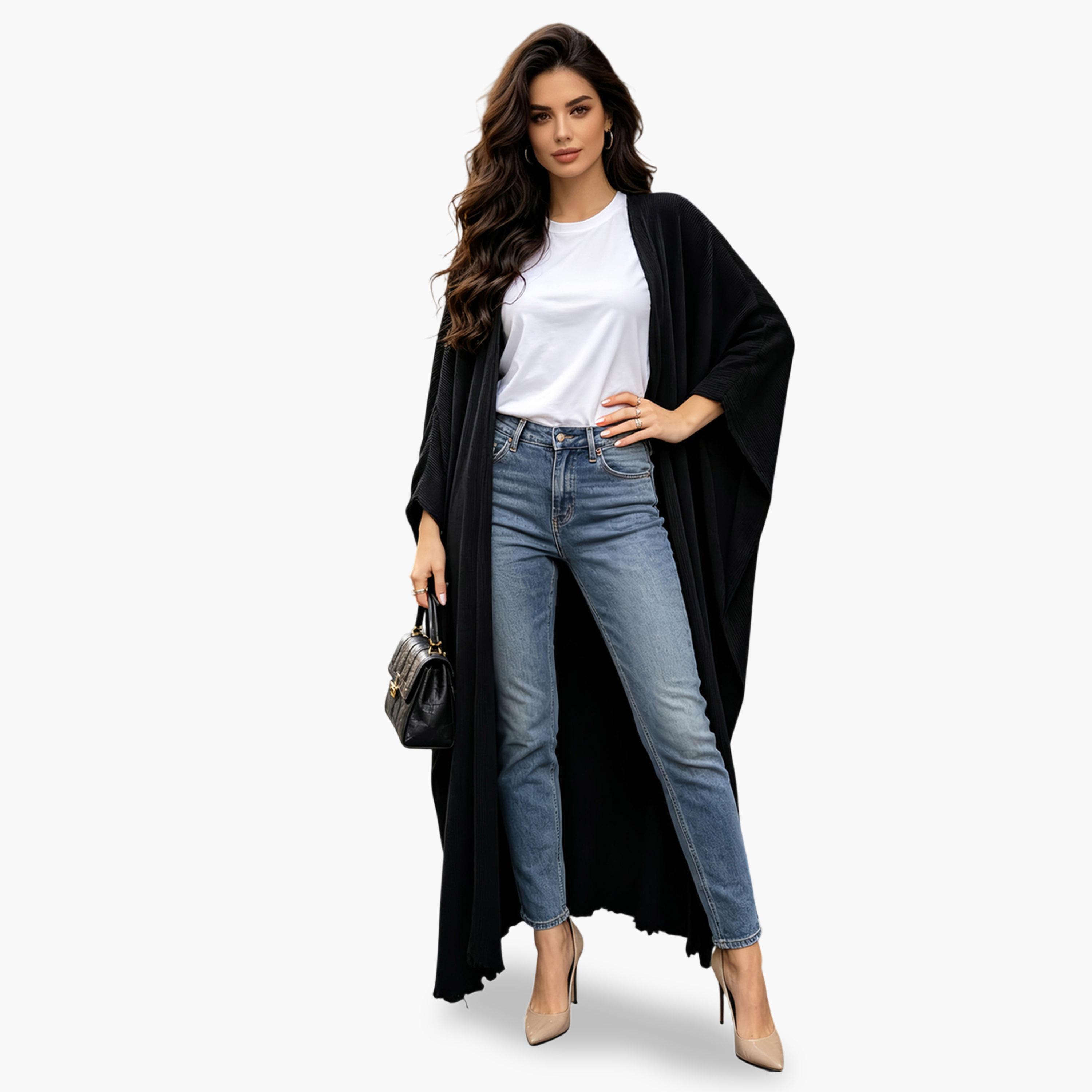 عباية مفتوحة من الأمام باللون الأسود-women-arabicclothing-abayas-image-3