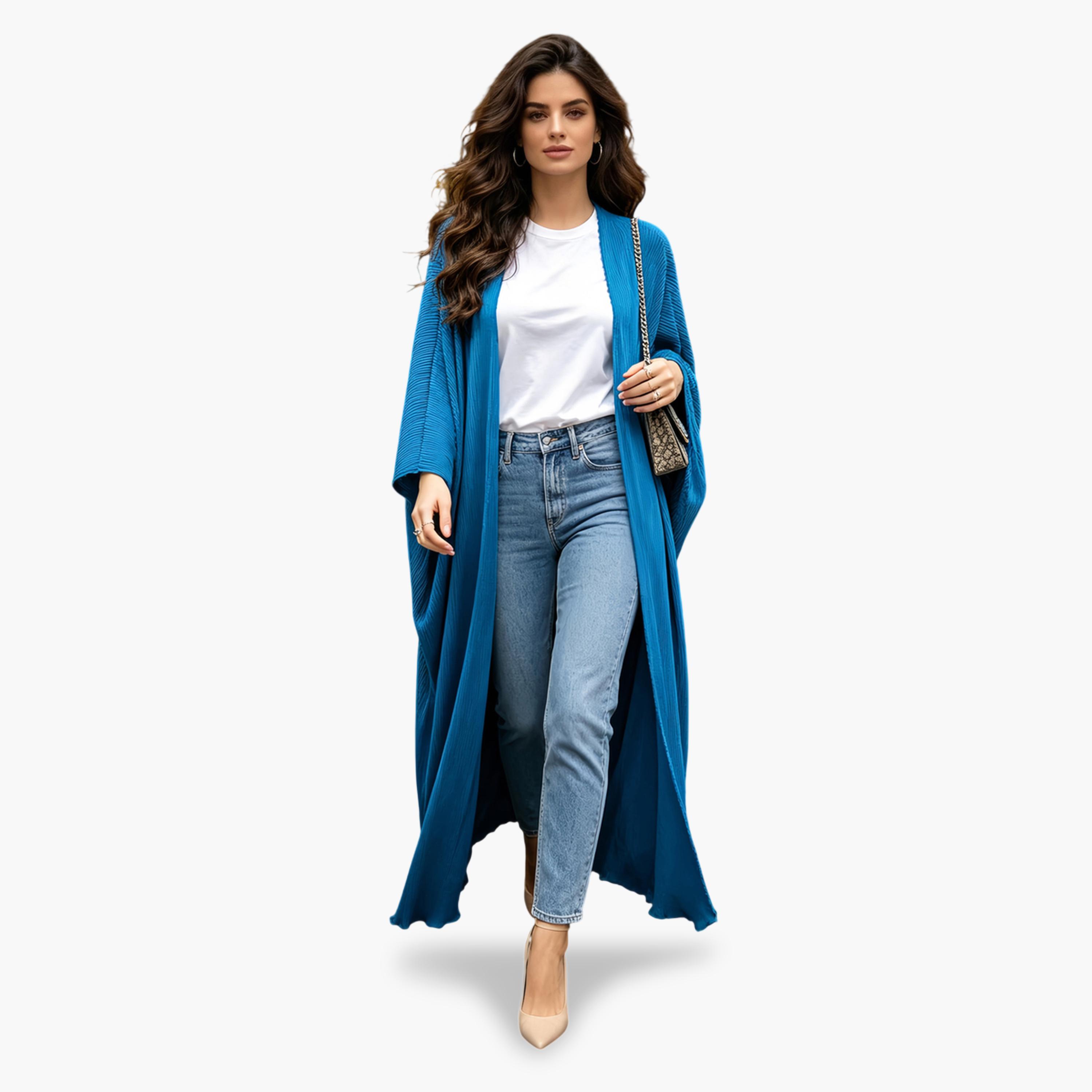 عباية بتفاصيل بارزة الملمس باللون الأزرق التيفاني-women-arabicclothing-abayas-image-1