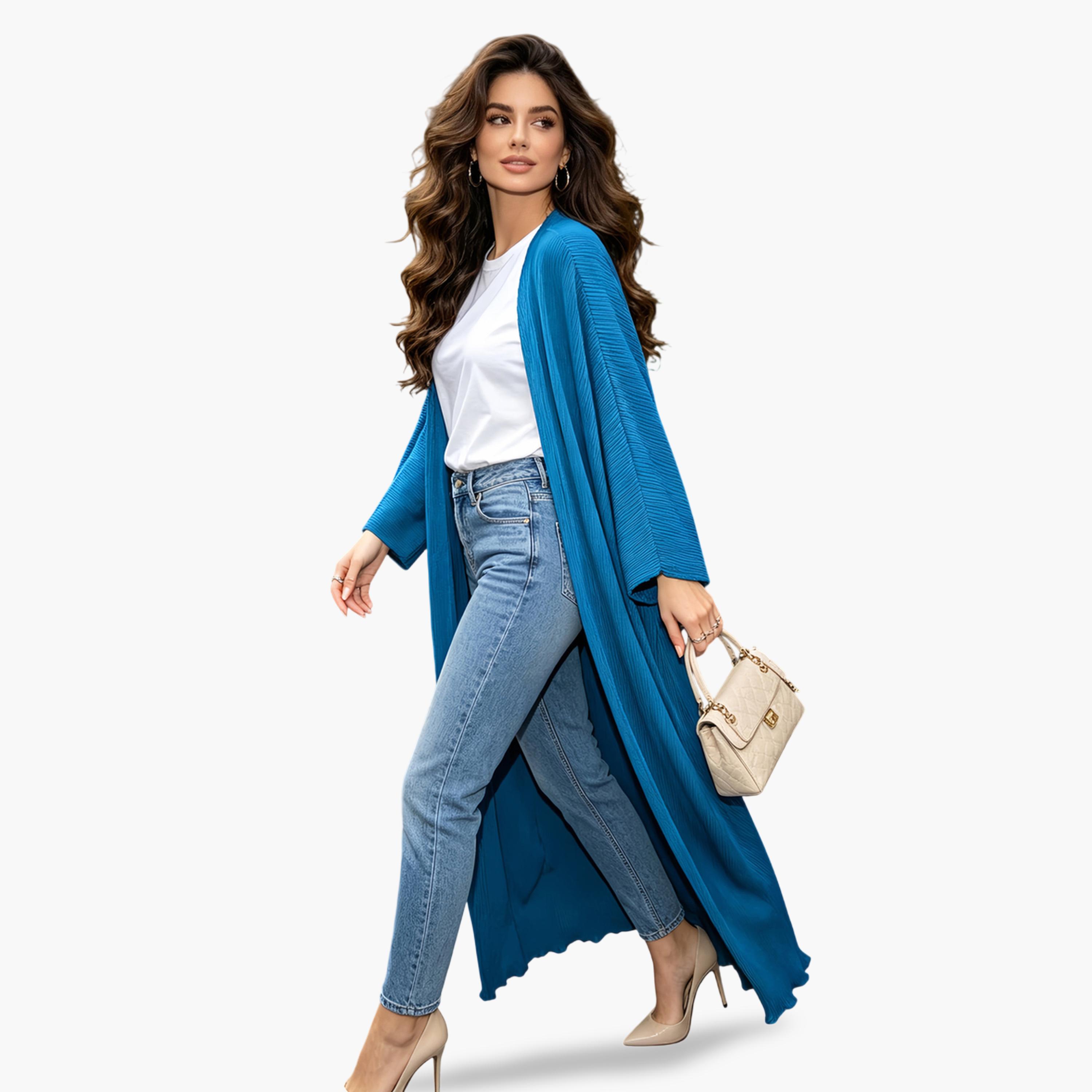 عباية بتفاصيل بارزة الملمس باللون الأزرق التيفاني-women-arabicclothing-abayas-image-4