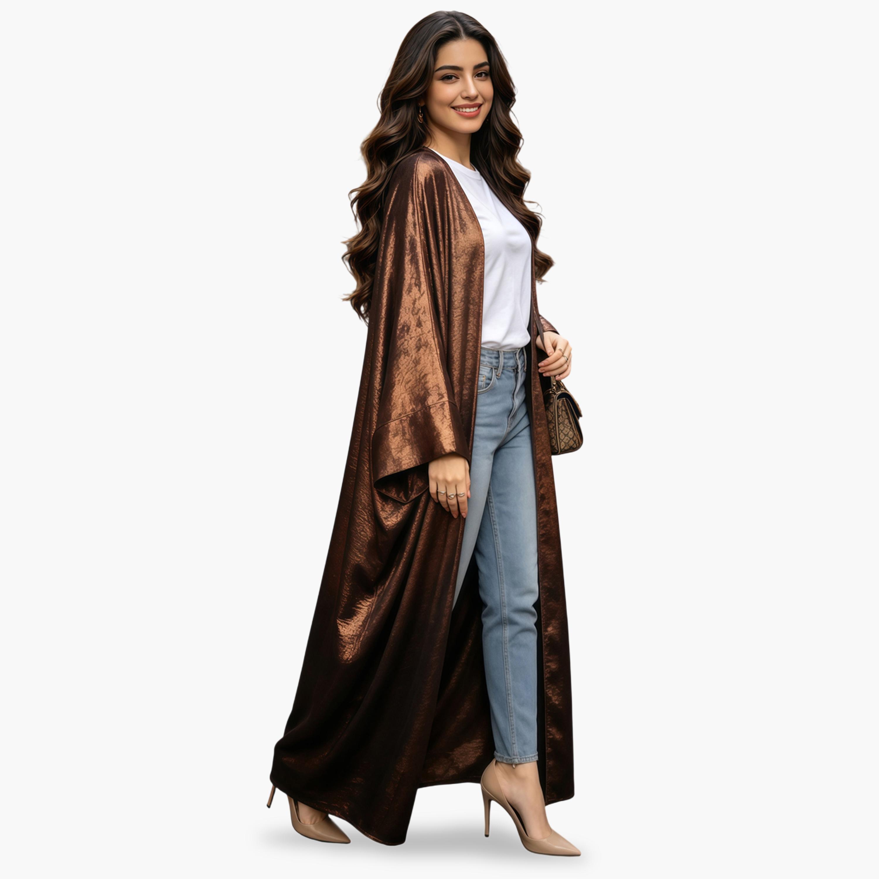 عباية بتفاصيل براقة باللون البرونزي-women-arabicclothing-abayas-image-2