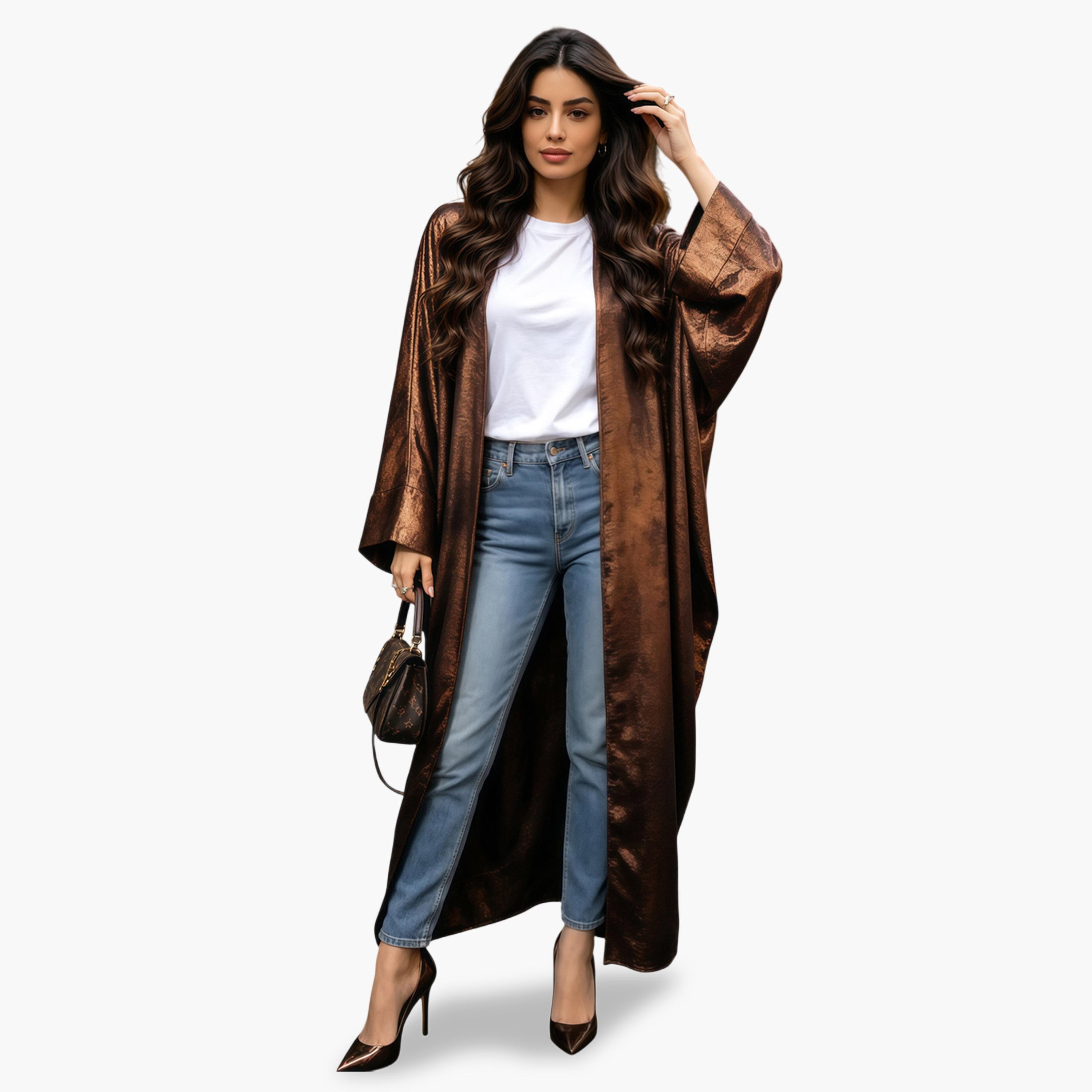 عباية بتفاصيل براقة باللون البرونزي-women-arabicclothing-abayas-image-4