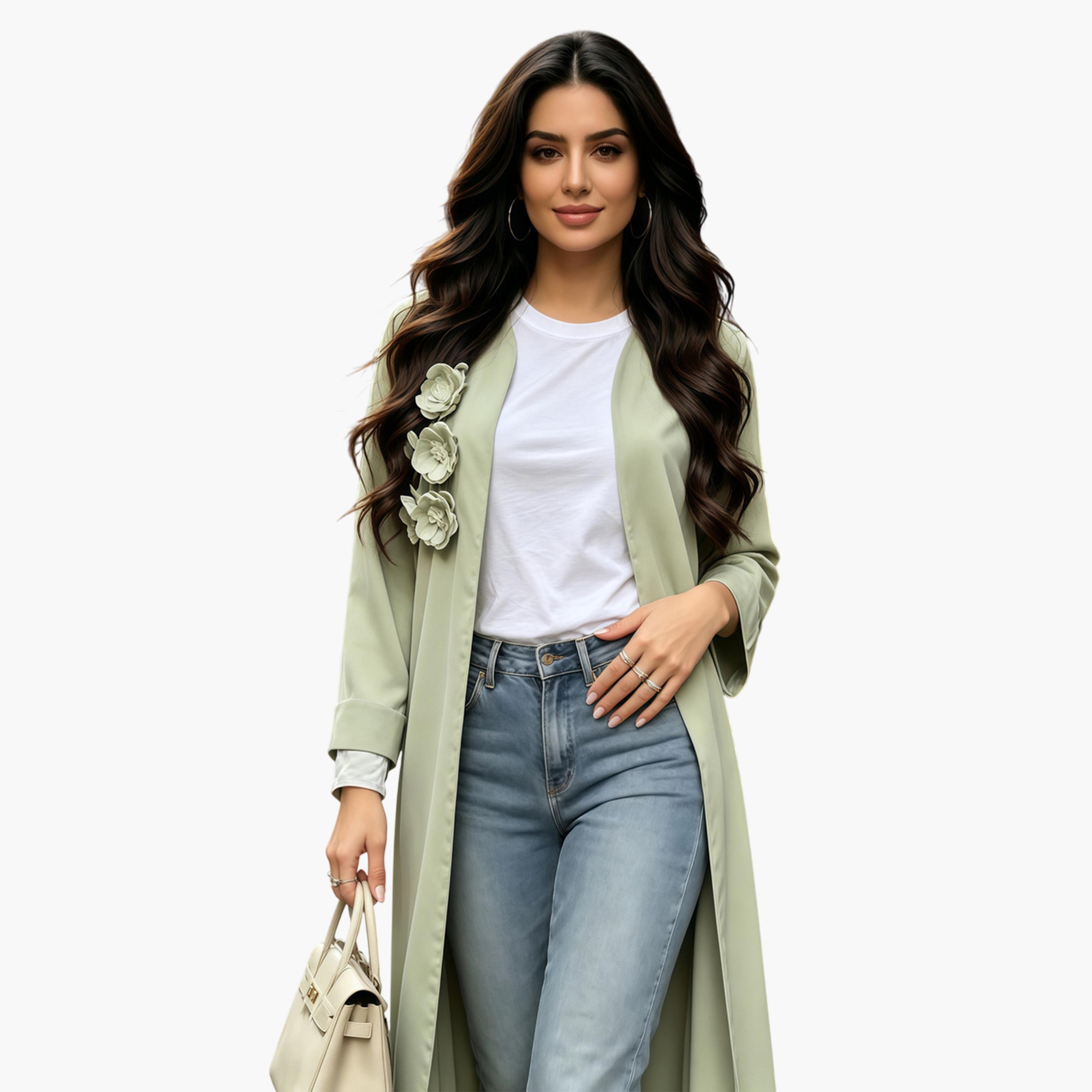 Take Two Sage Green Open Front Abaya-women-arabicclothing-abayas-image-3