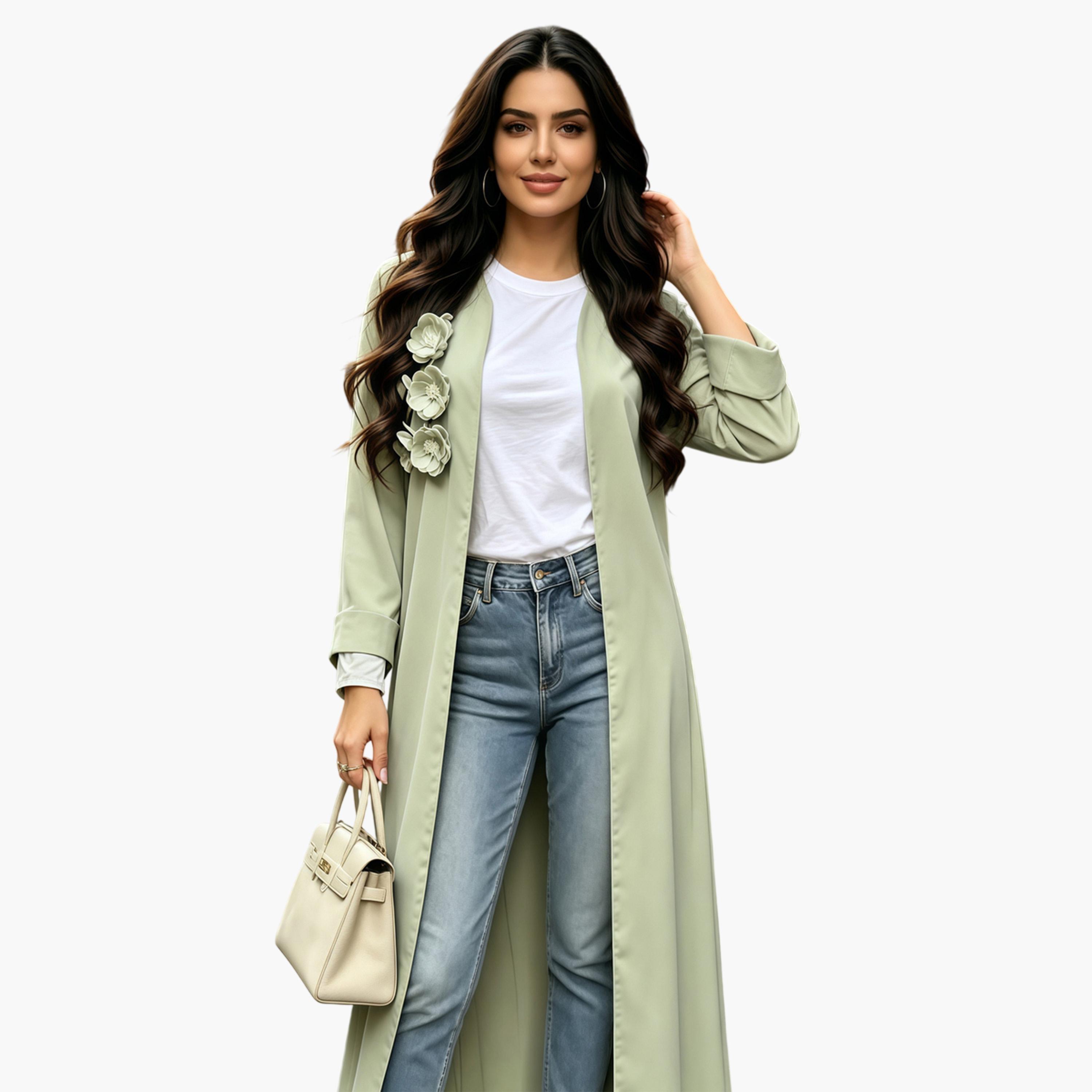 Take Two Sage Green Open Front Abaya-women-arabicclothing-abayas-image-4
