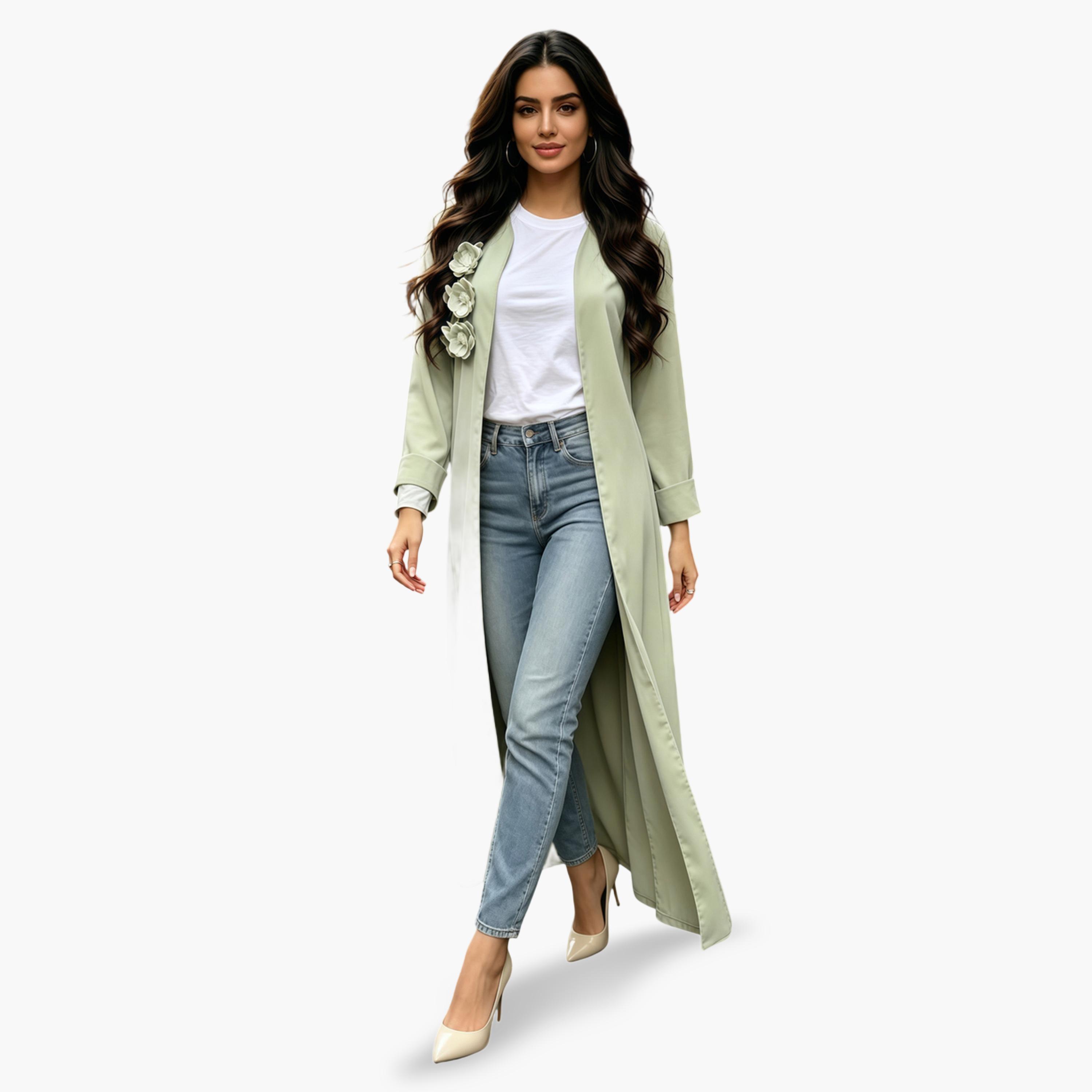 Take Two Sage Green Open Front Abaya-women-arabicclothing-abayas-image-5
