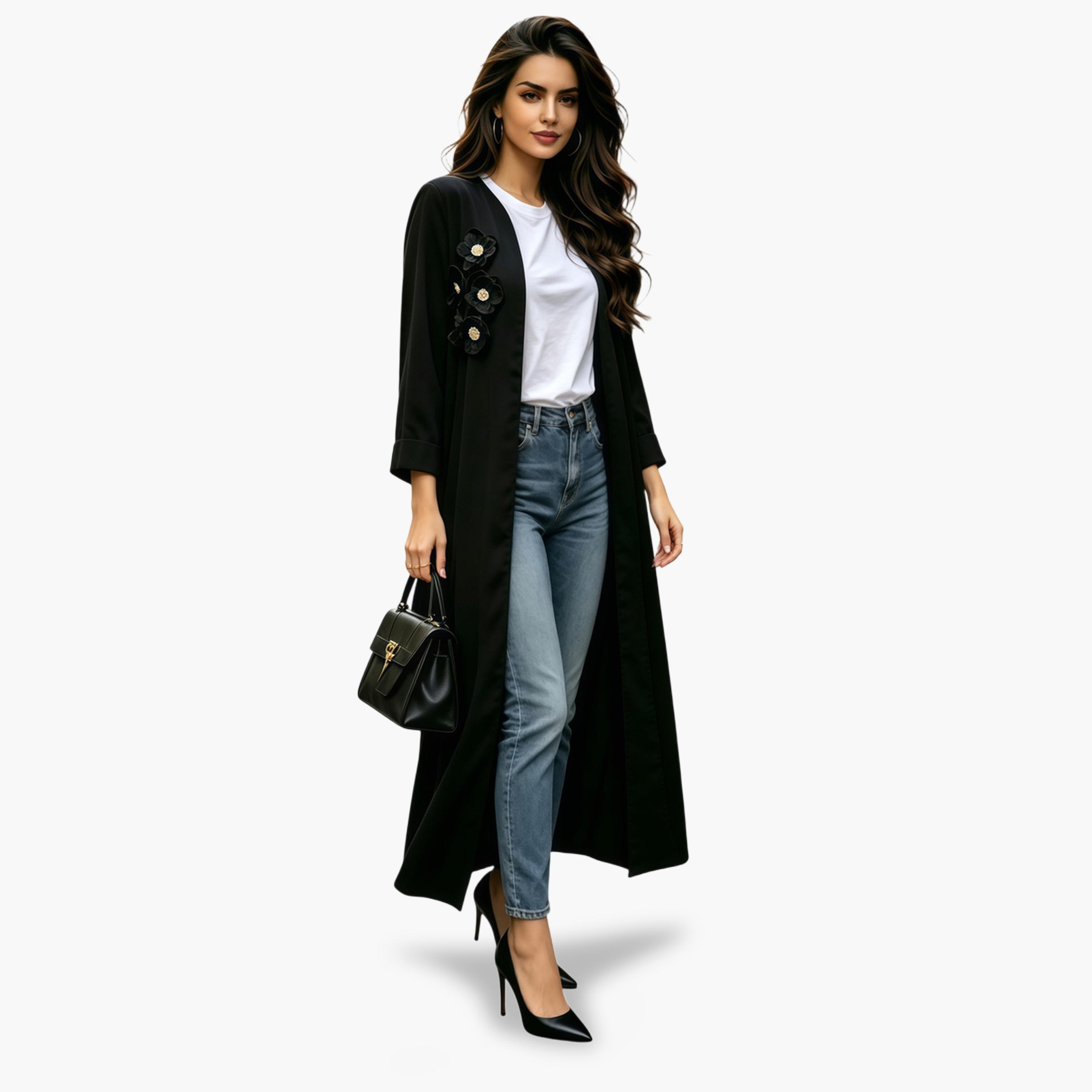 عباية سادة باللون الأسود-women-arabicclothing-abayas-image-4
