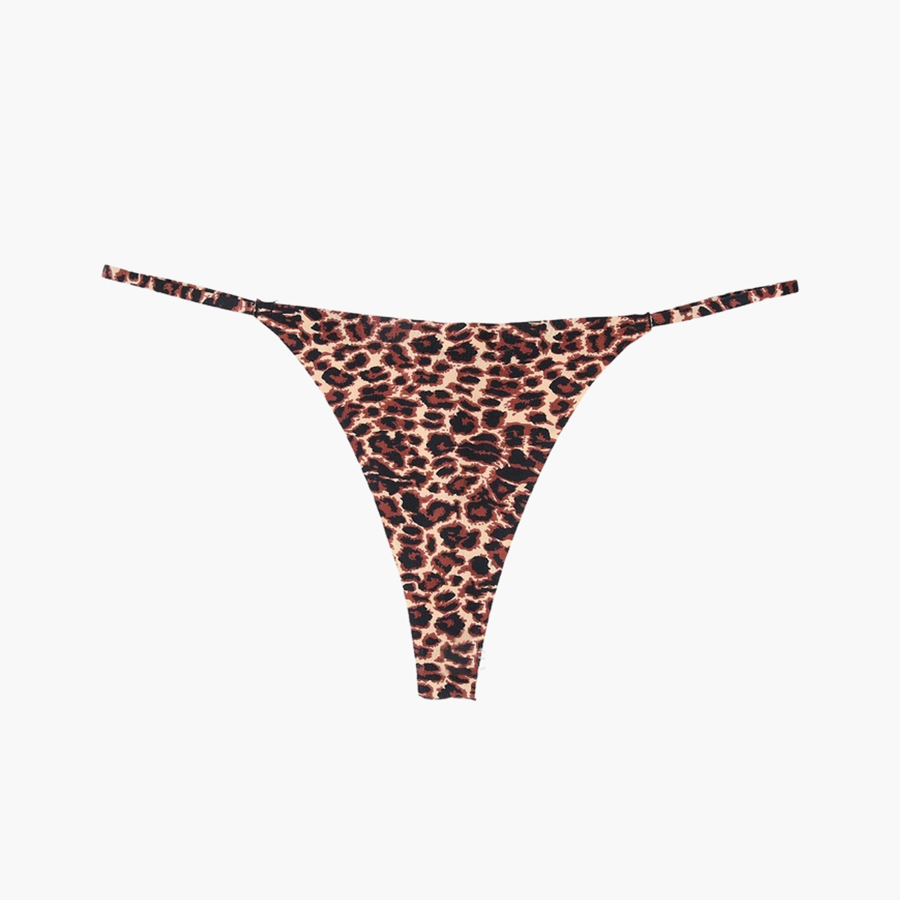 Take Two Brown Leopard Print Thong Brief-women-clothing-lingerie-panties-image-4