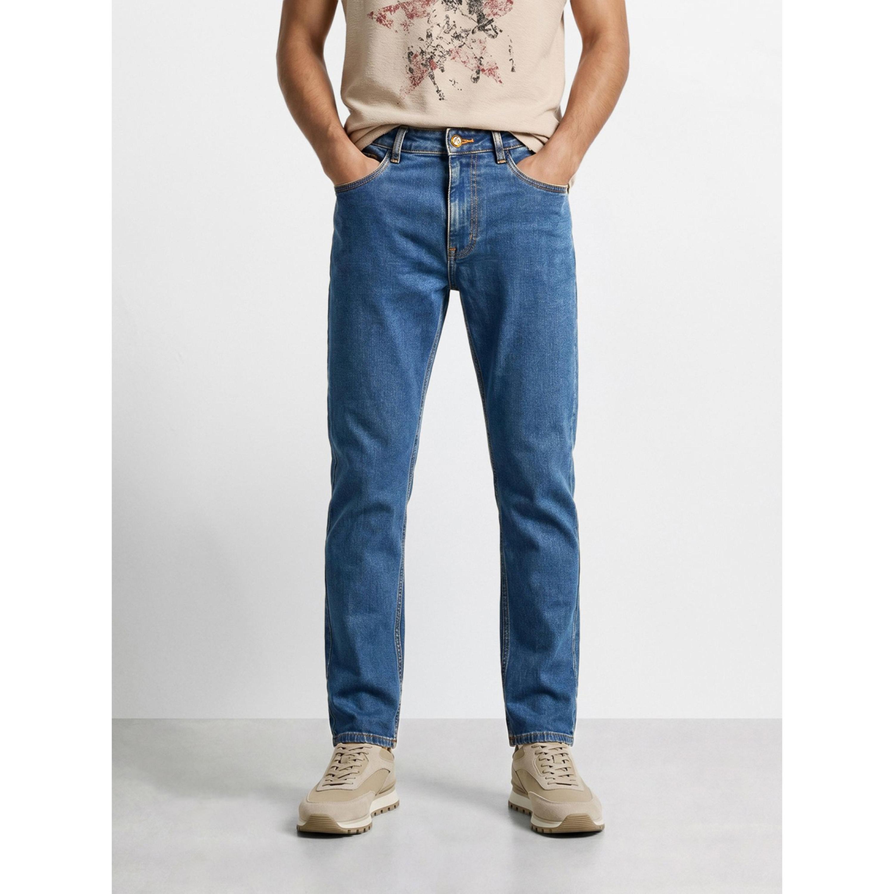جينز سادة بقصة مستقيمة ضيقة للرجال-men-clothing-jeans-image-1