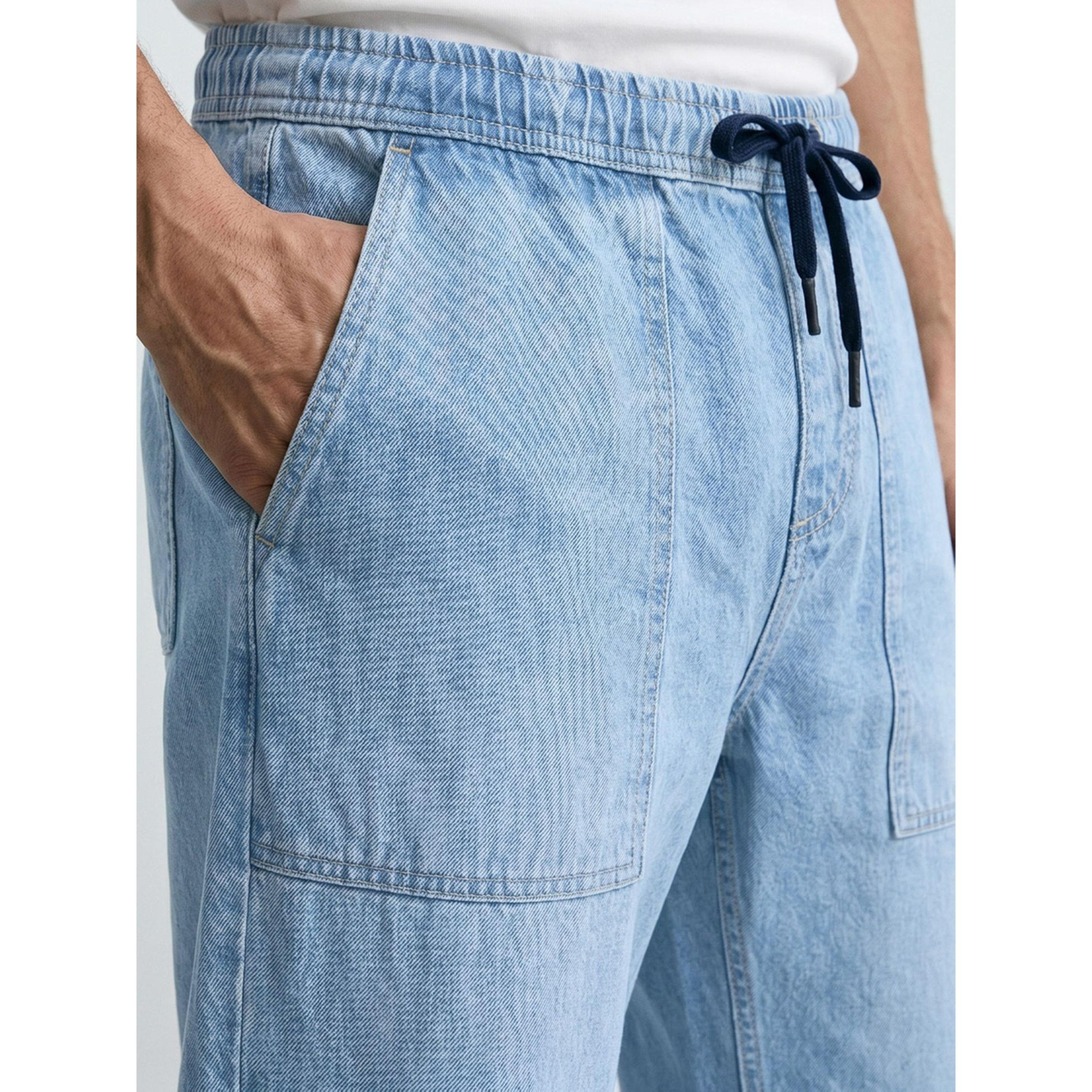 جينز جوغر سادة بقصة مريحة للرجال-men-clothing-jeans-image-3