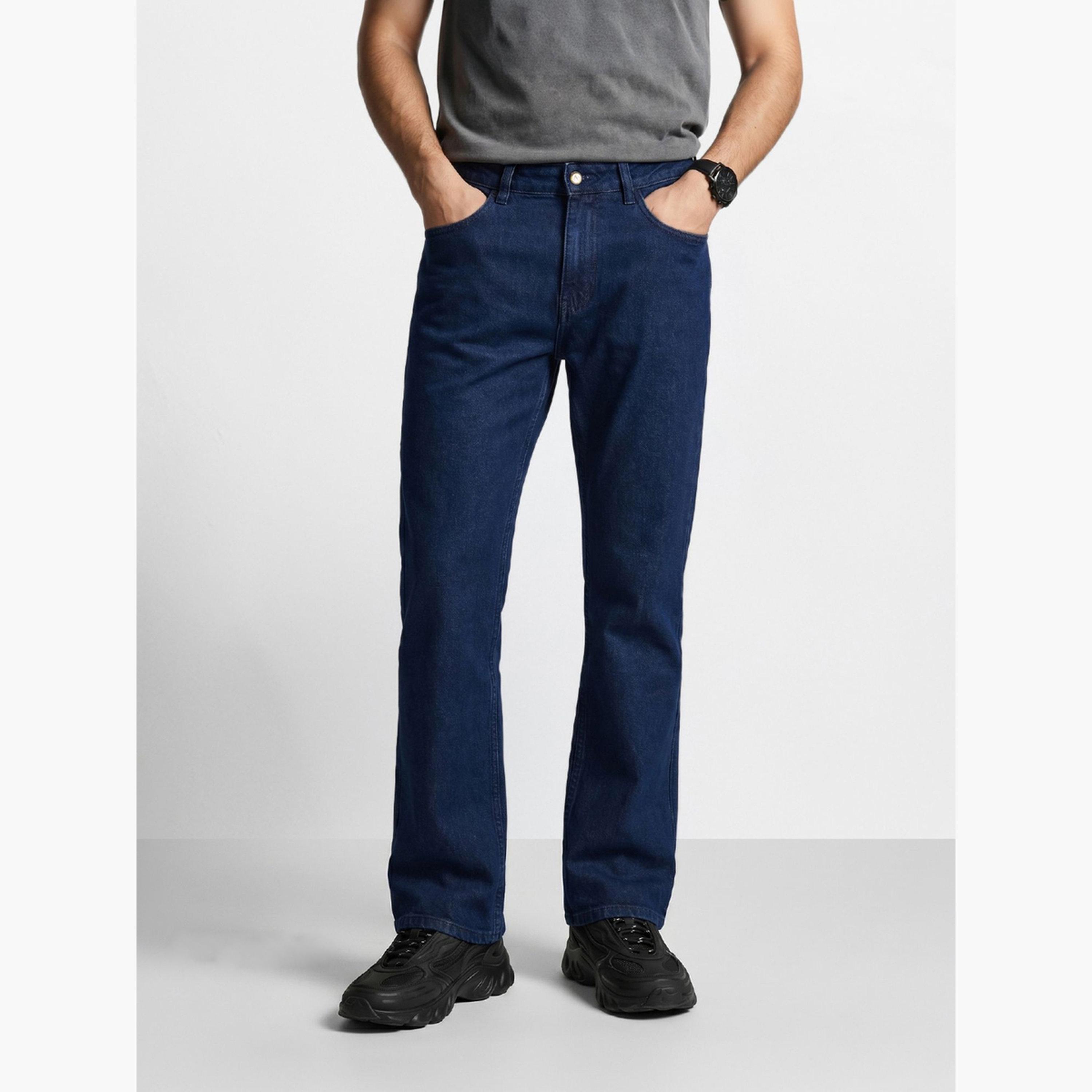 جينز سادة بقصة بوت كات للرجال-men-clothing-bottoms-jeans-image-1