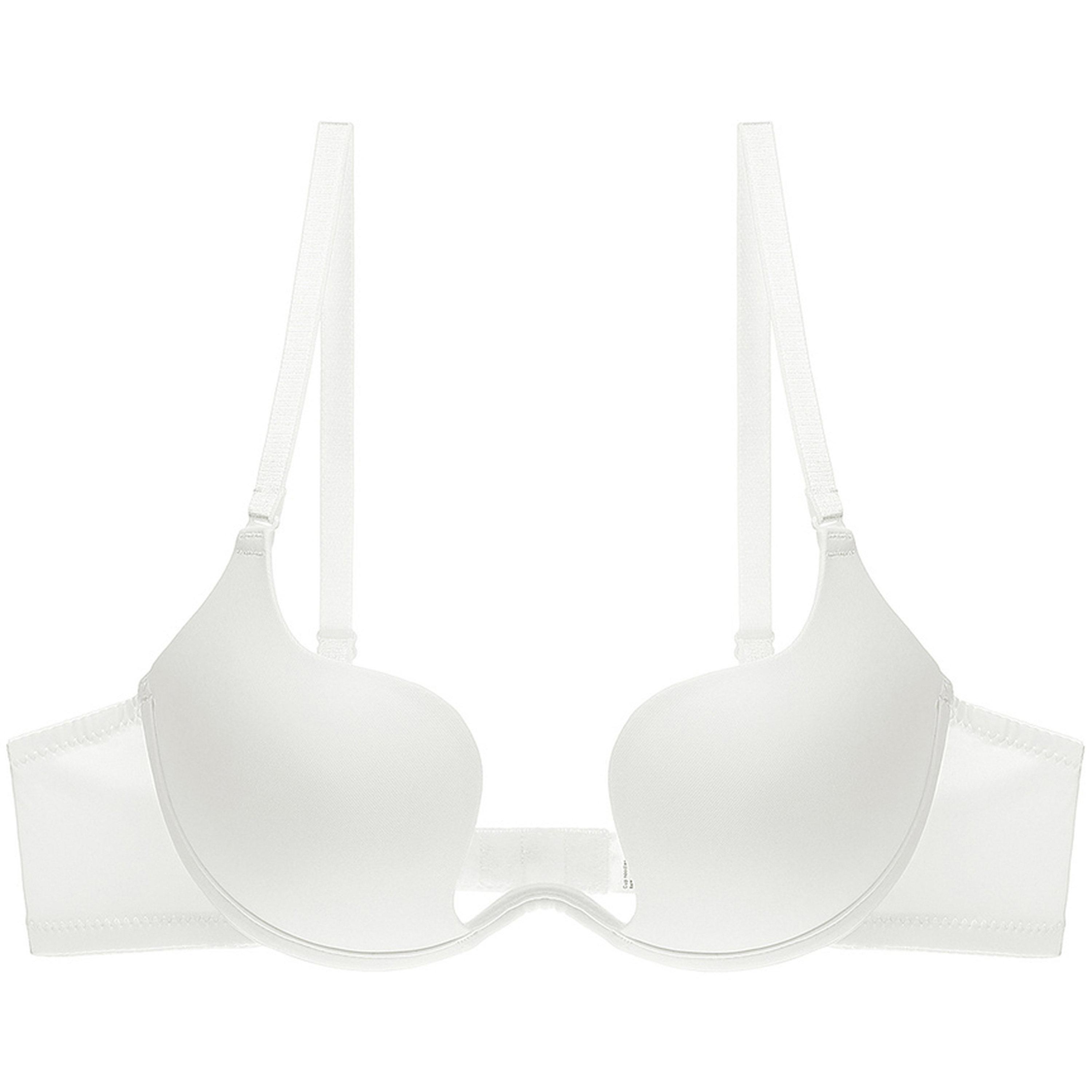 Take Two White Padded Plunge Bra-women-clothing-lingerie-bras-image-2