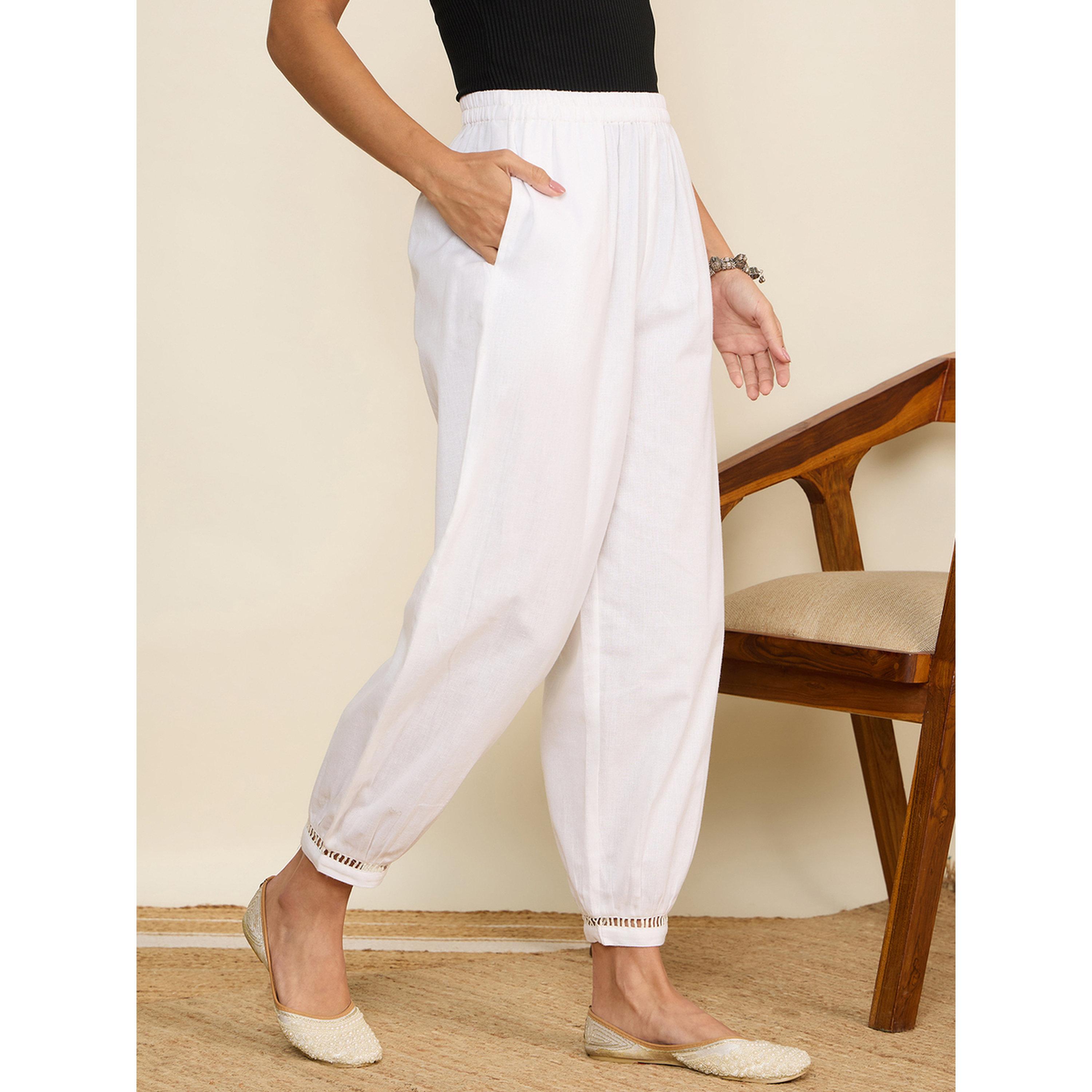 WineRed X Styli Women White Cotton Wide Leg Pant-women-clothing-joggers-image-3