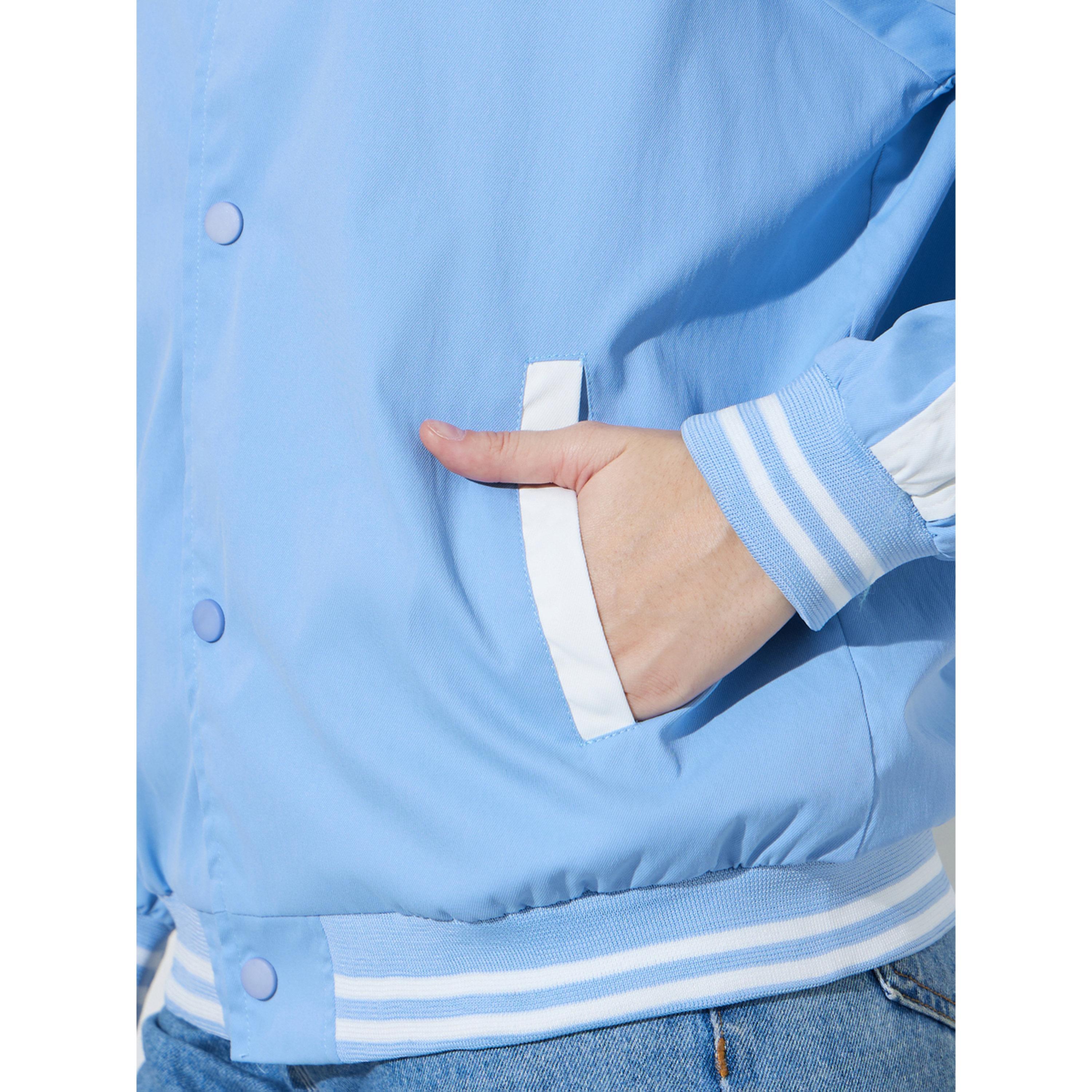 Styli Blue Regular Fit Bomber Jacket-women-winterwear-coatsandjackets-jackets-image-5