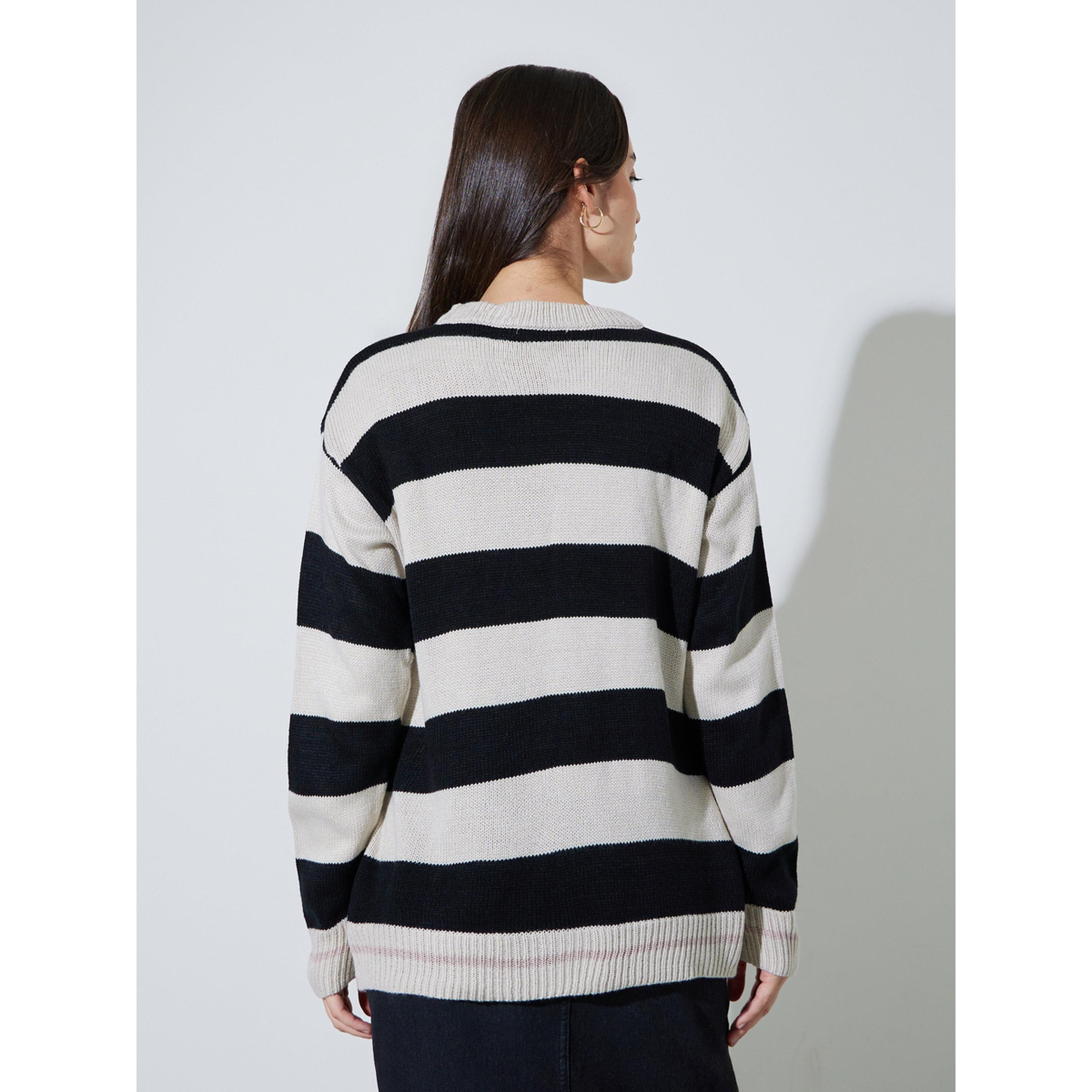 سويتر محبوك كلاسيكي ومخطط-women-winterwear-cardigansandjumpers-jumpers-image-3