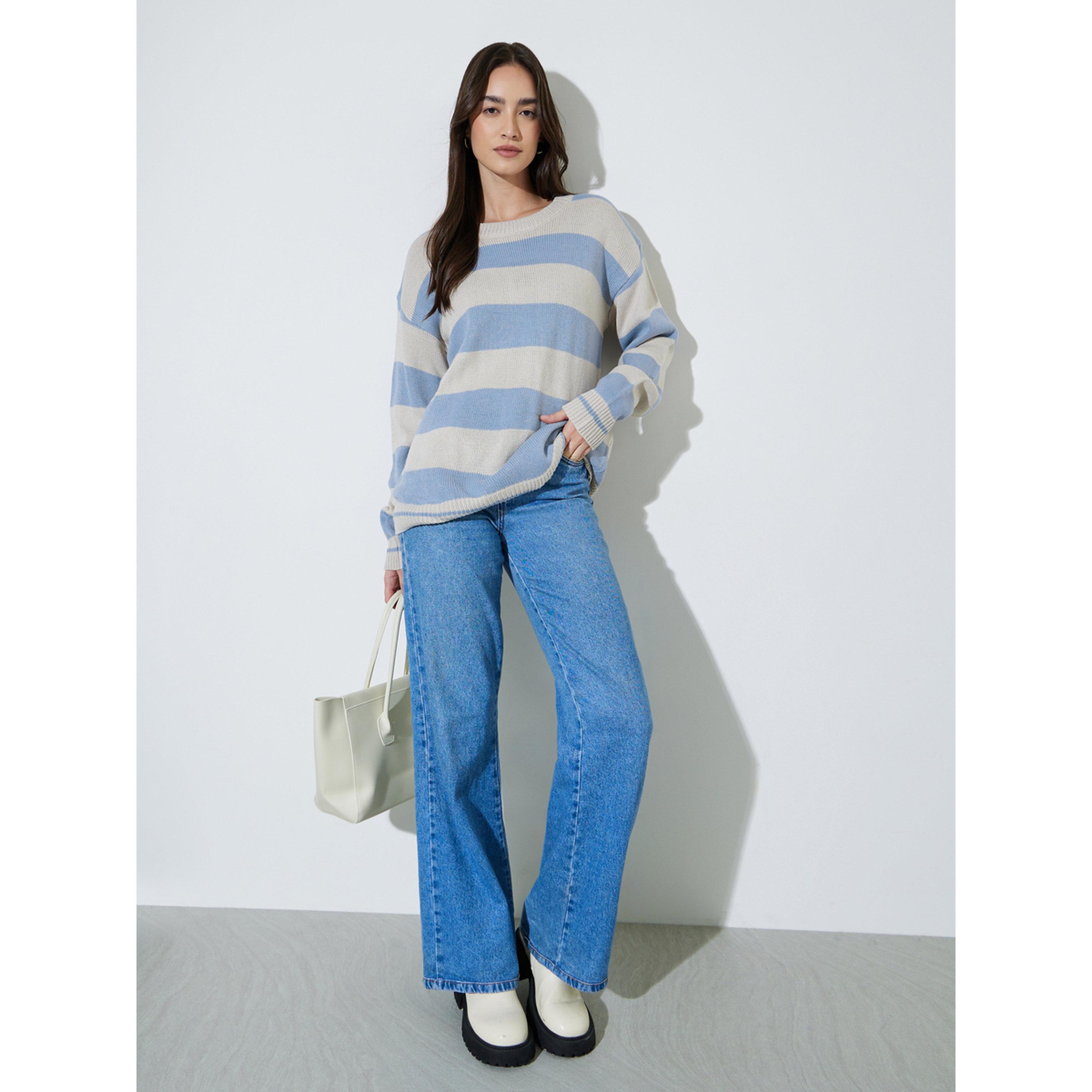 سويتر محبوك كلاسيكي ومخطط-women-winterwear-cardigansandjumpers-jumpers-image-2