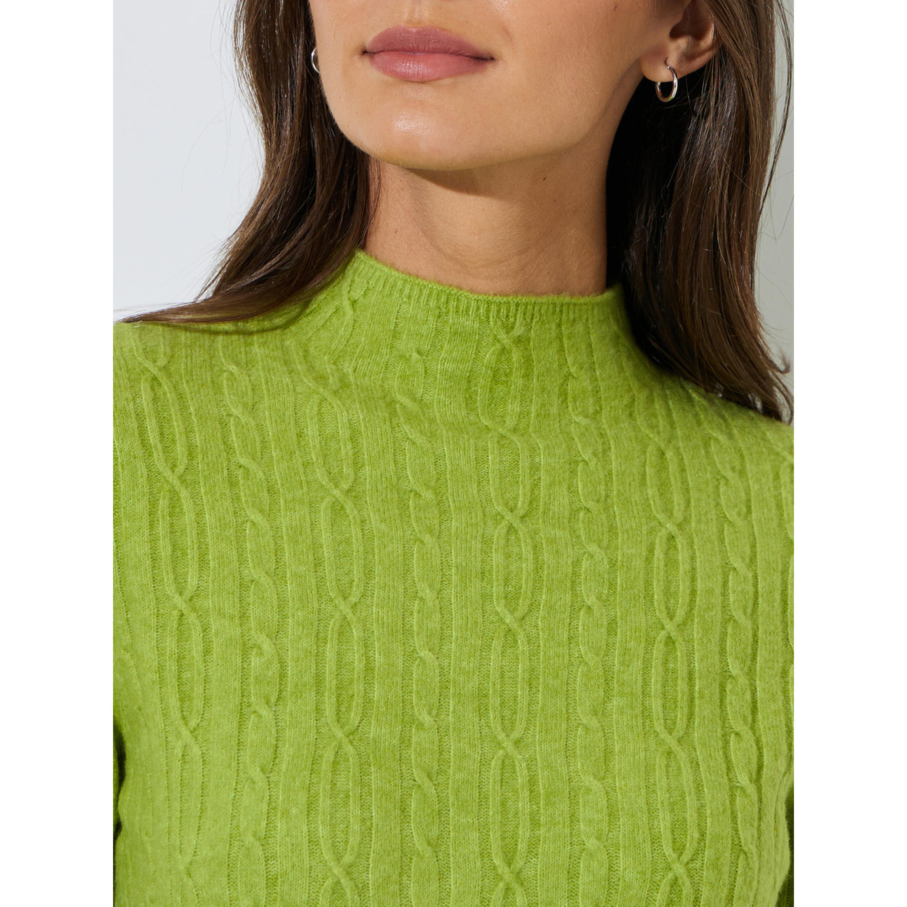 Styli Green Cable Knit High Neck Long Sleeves Jumper-women-winterwear-cardigansandjumpers-jumpers-image-6