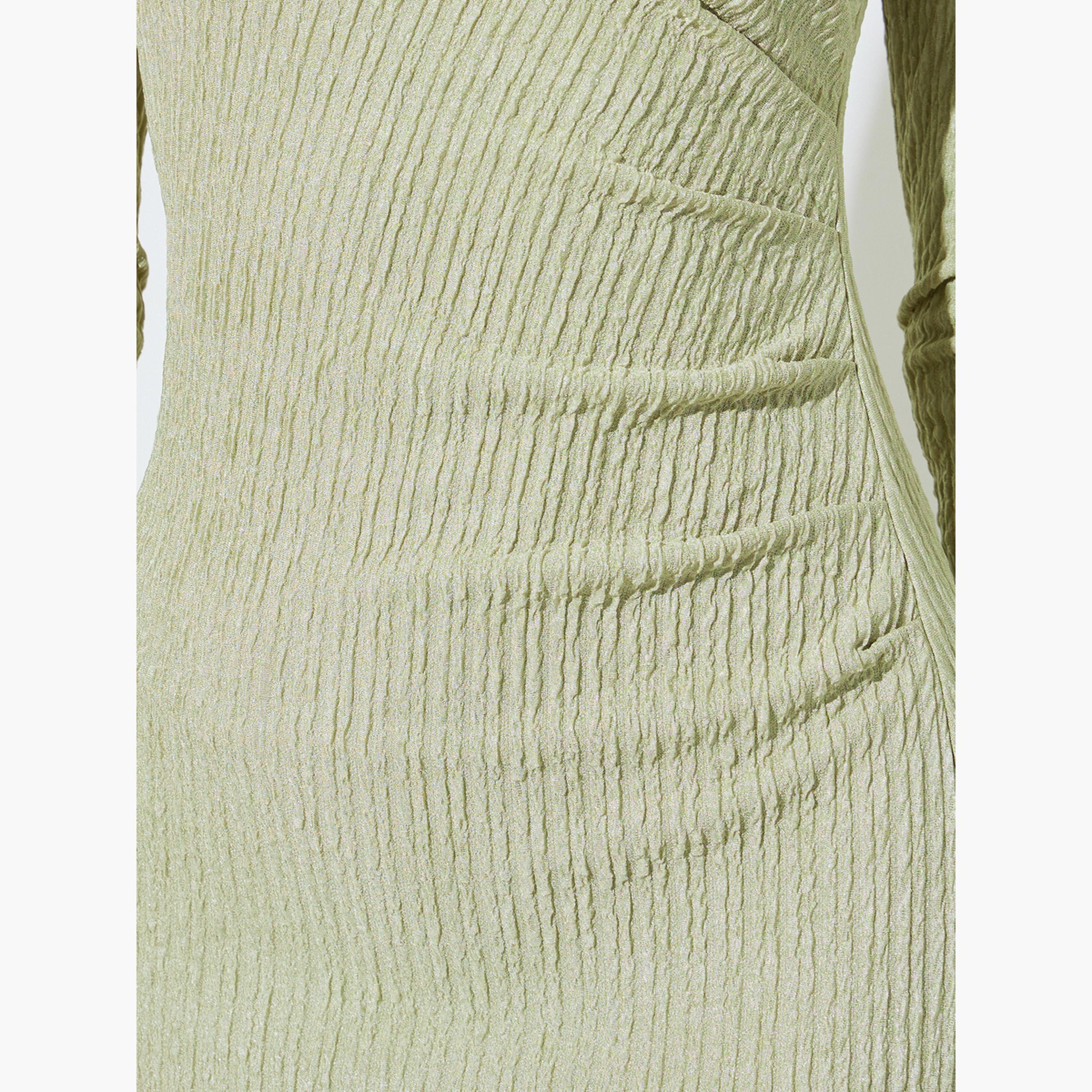 Styli Green Textured Bodycon Maxi Dress-women-clothing-dresses-image-5