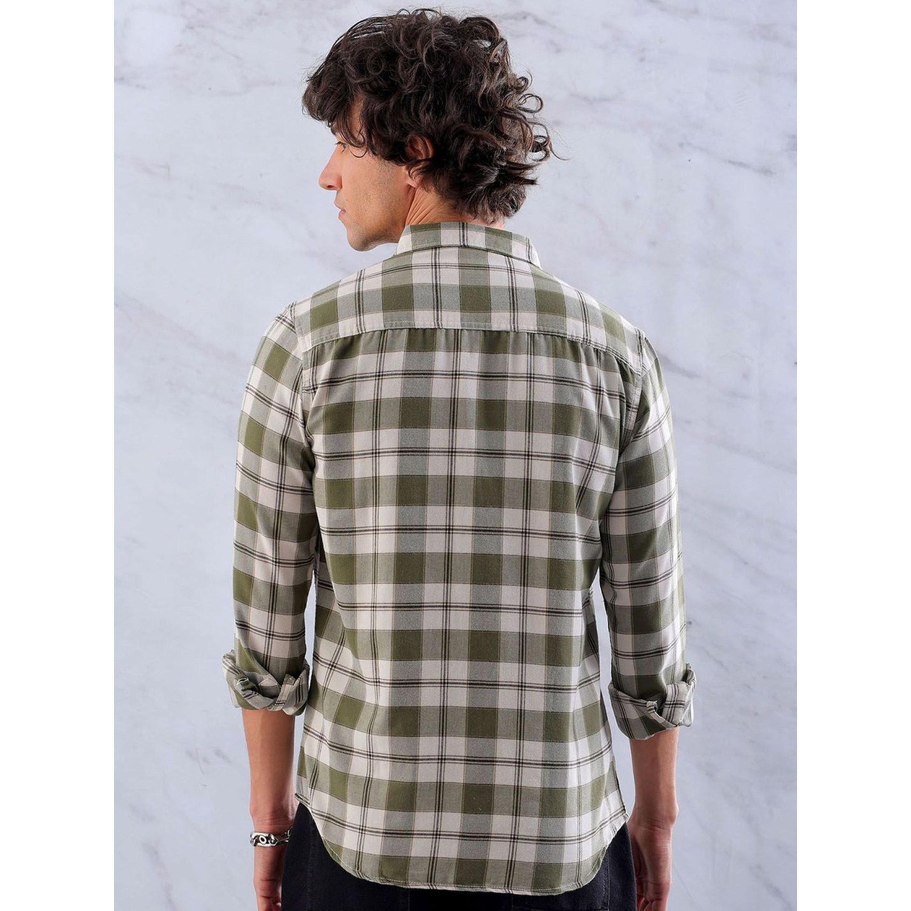 The Indian Garage Co X Styli Men Slim Checked Cutaway Collar Casual Shirt-men-clothing-shirts-image-4