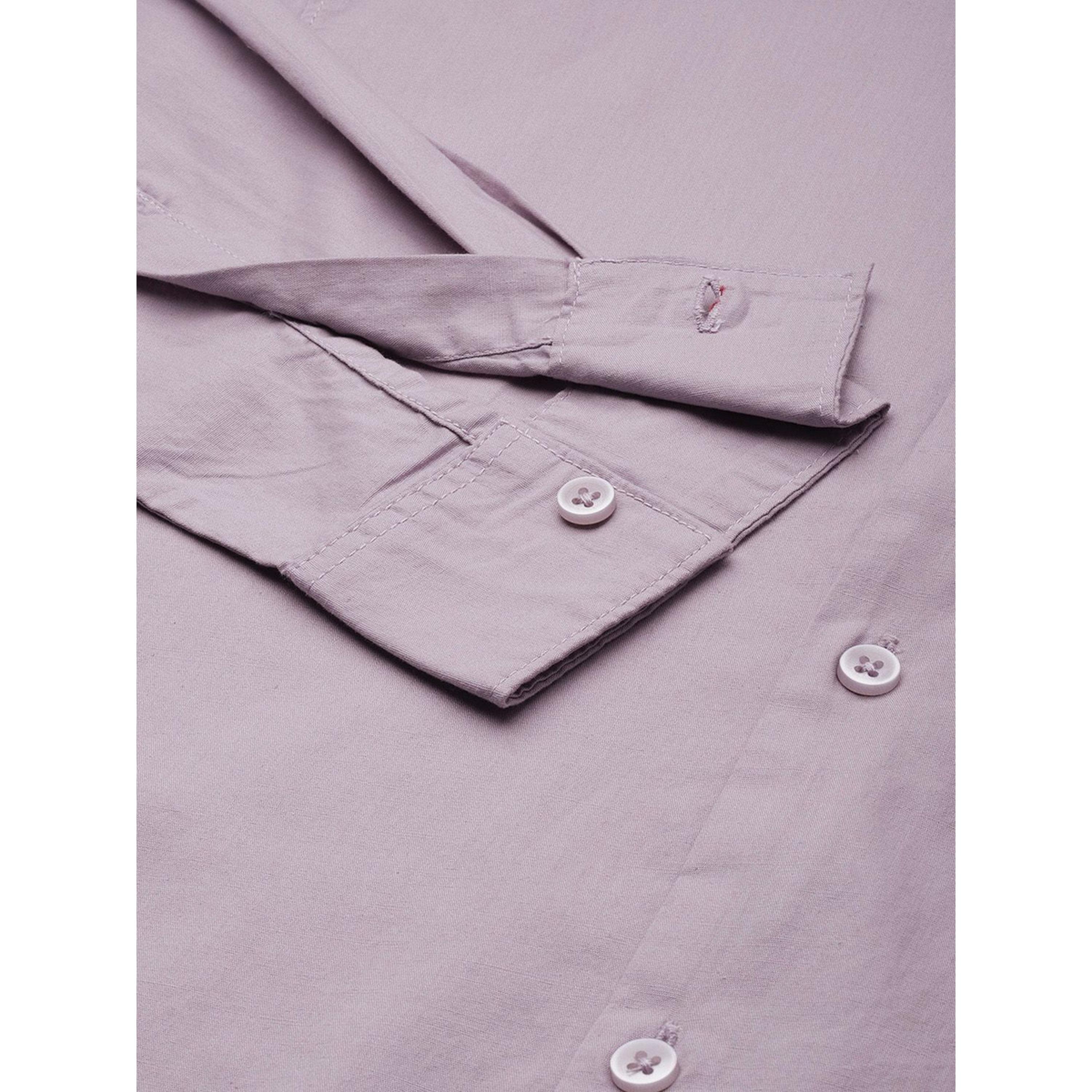 The Indian Garage Co X Styli Men Regular Fit Solid Mandarin Collar Casual Shirt-men-clothing-shirts-image-3