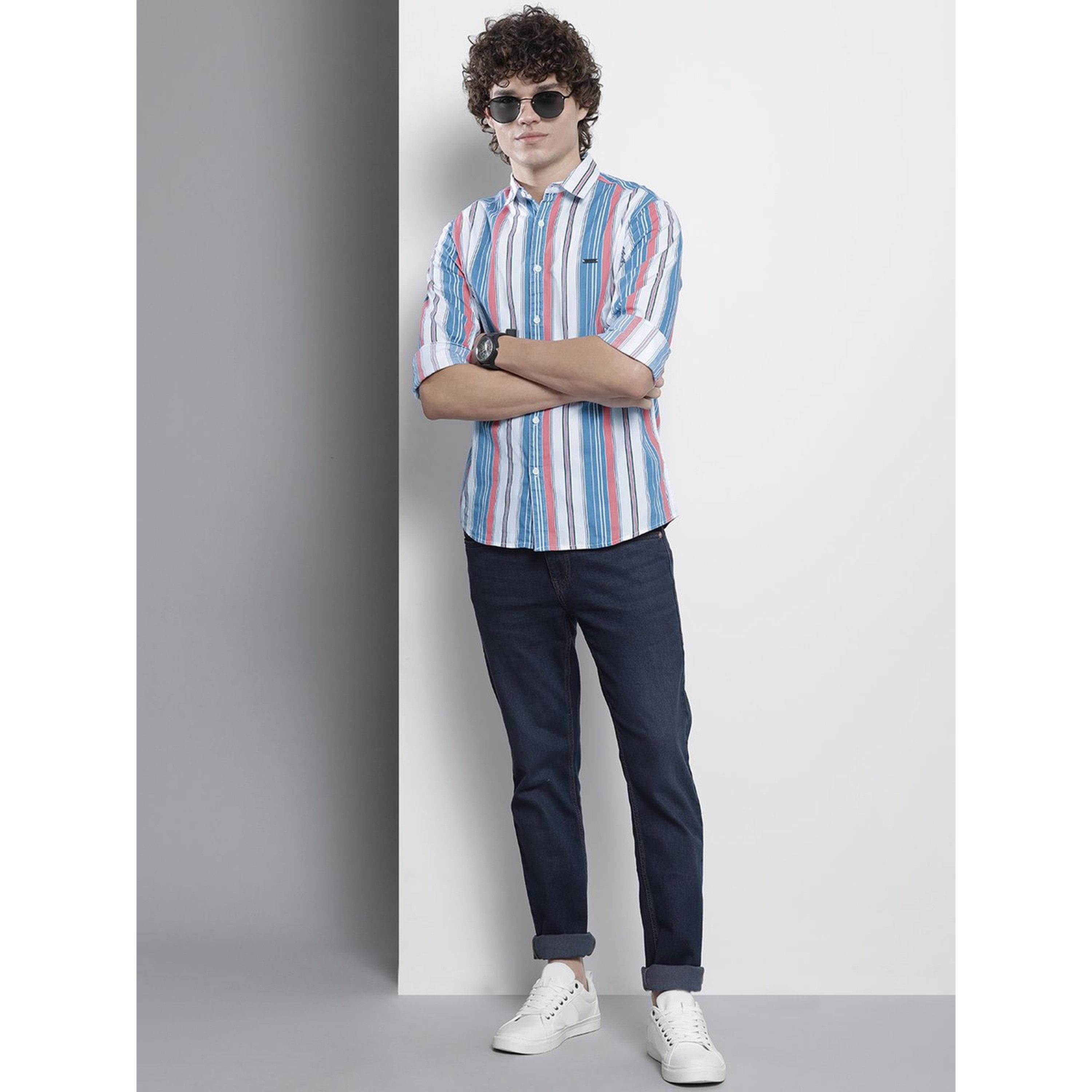 The Indian Garage Co X Styli Men Regular Fit Striped Cutaway Collar Casual Shirt-men-clothing-shirts-image-2