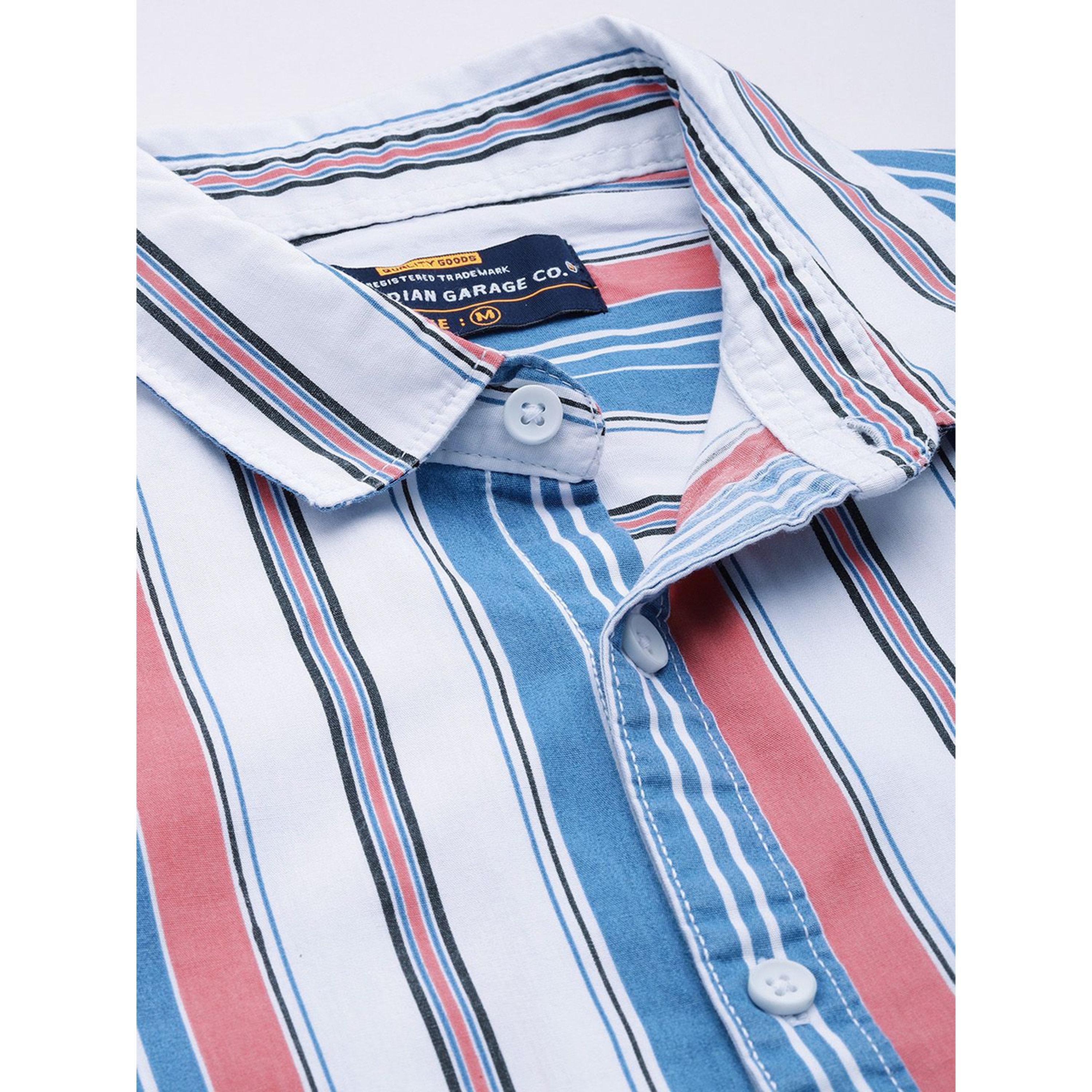 قميص كاجوال مخطط بقصة عادية وياقة مقصوصة للرجال-men-clothing-shirts-image-4