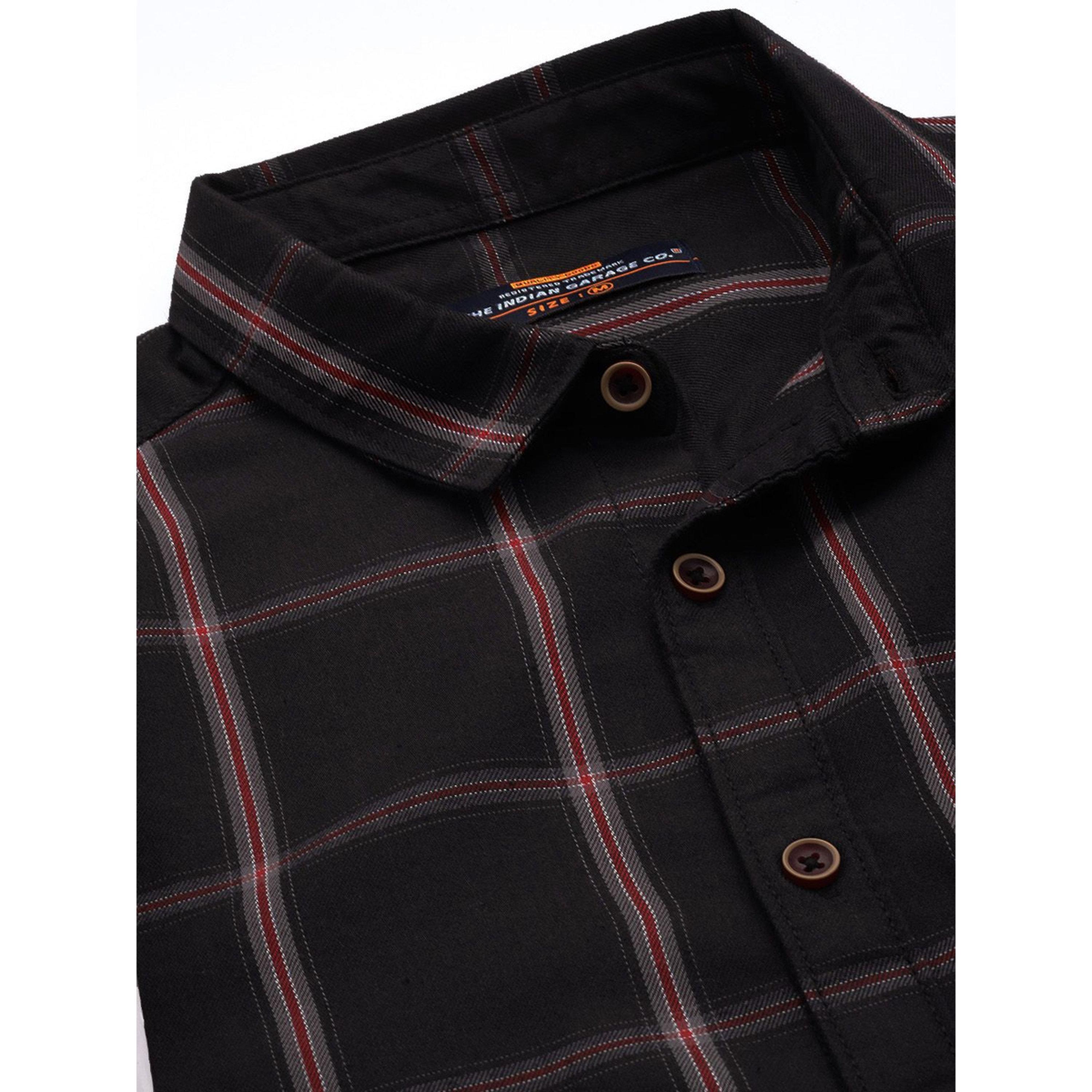The Indian Garage Co X Styli Men Regular Fit Checked Cutaway Collar Casual Shirt-men-clothing-shirts-image-5