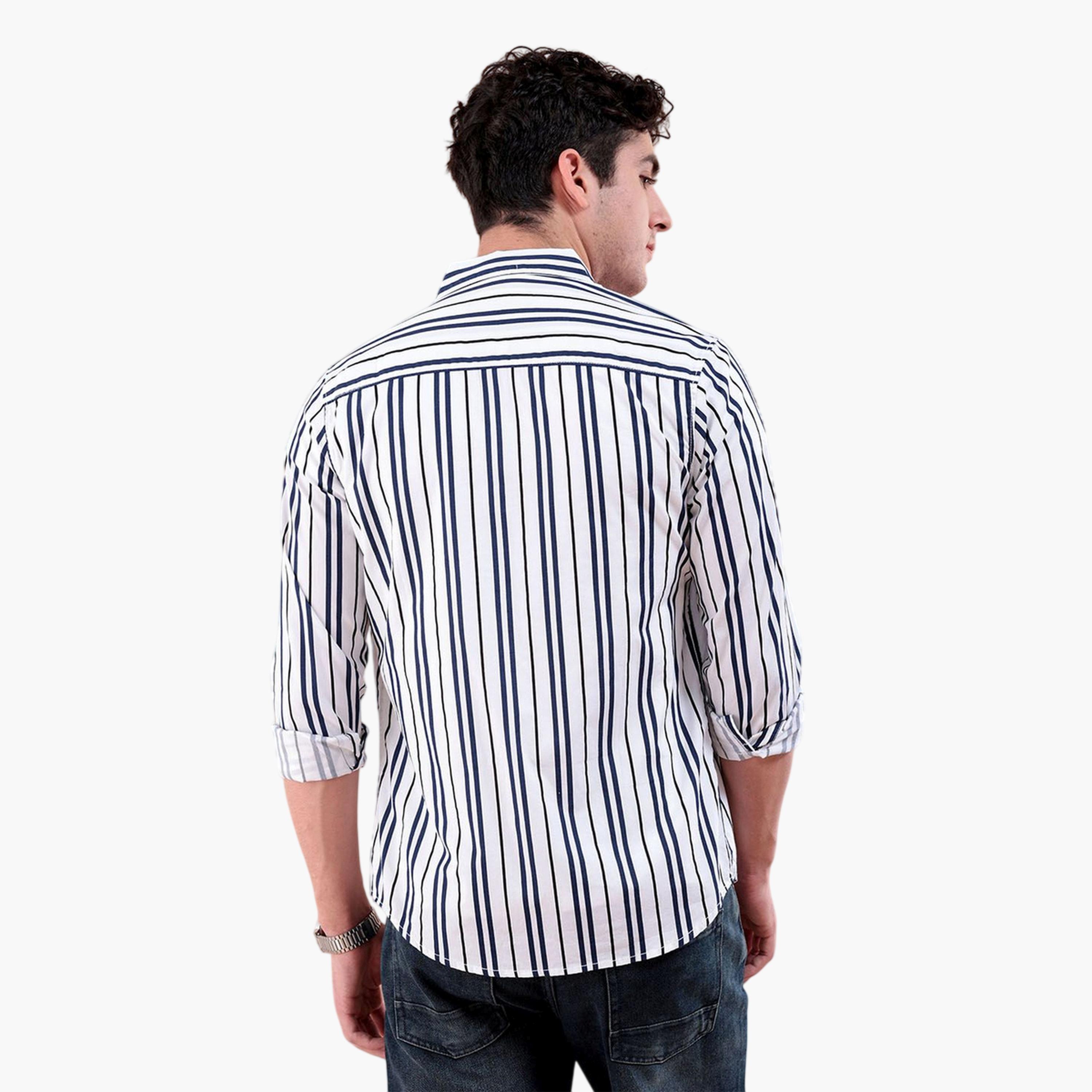 The Indian Garage Co X Styli Men Regular Fit Striped Cutaway Collar Casual Shirt-men-clothing-shirts-image-3