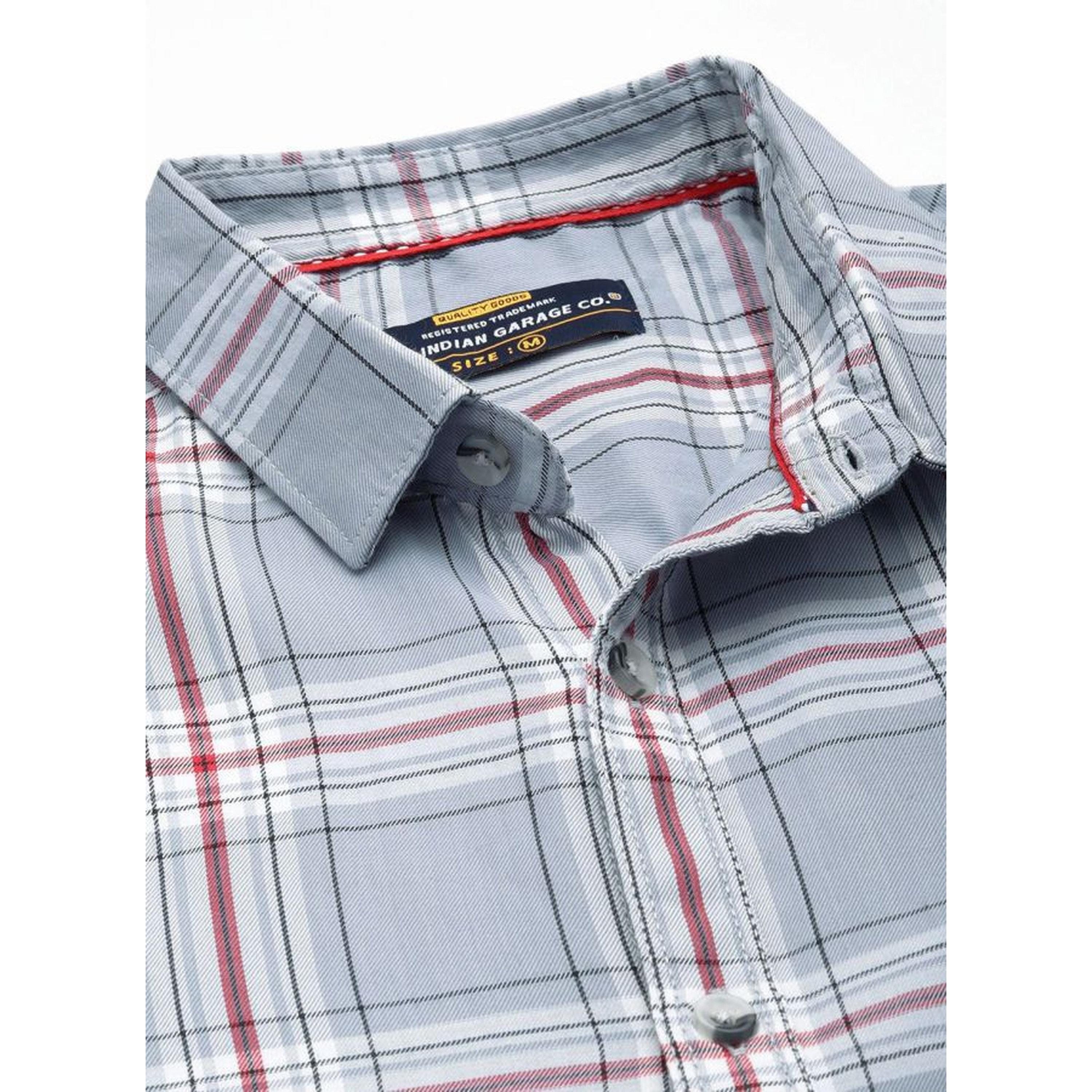 The Indian Garage Co X Styli Men Regular Fit Checked Cutaway Collar Casual Shirt-men-clothing-shirts-image-4