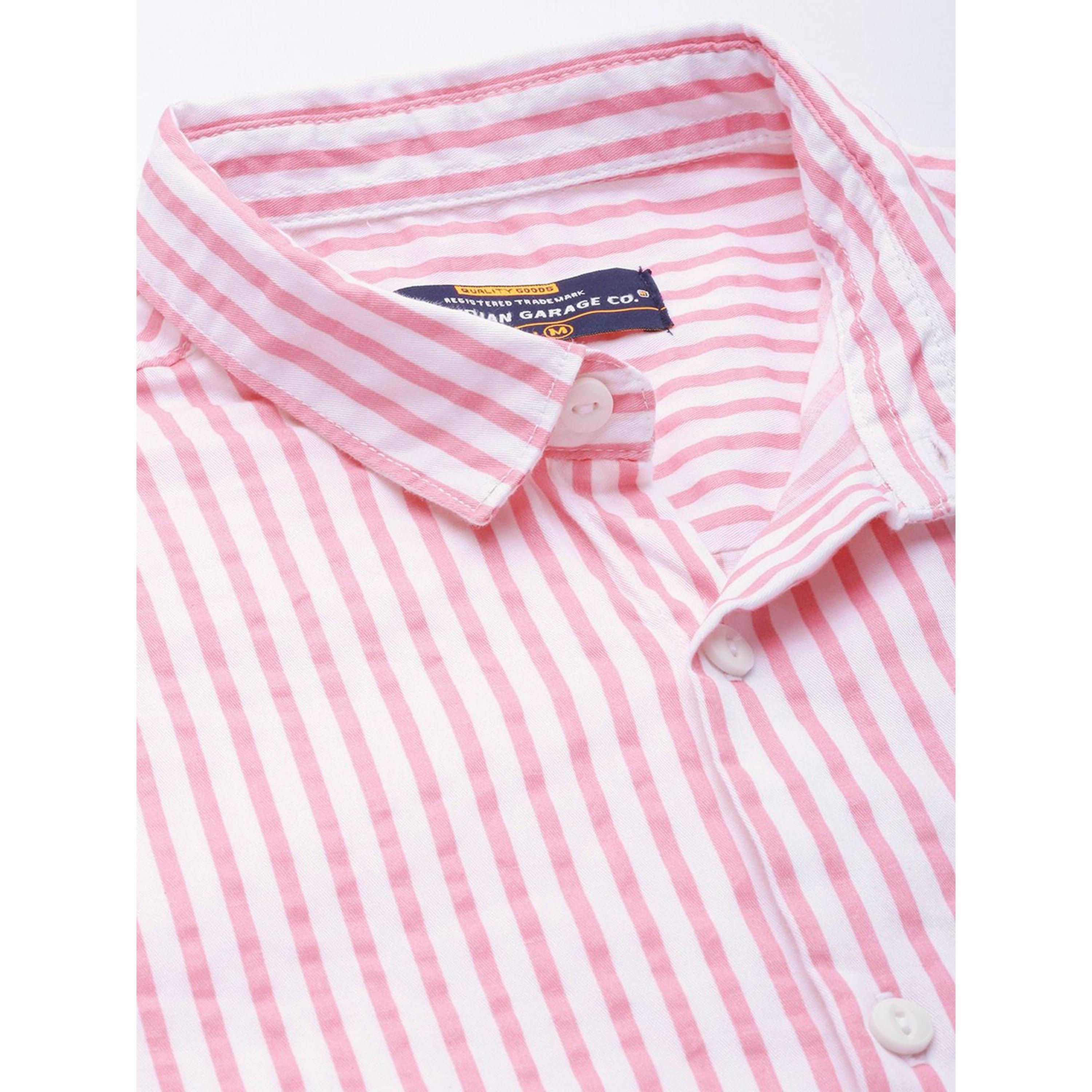 The Indian Garage Co X Styli Men Slim Fit Striped Spread Collar Casual Shirt-men-clothing-shirts-image-4