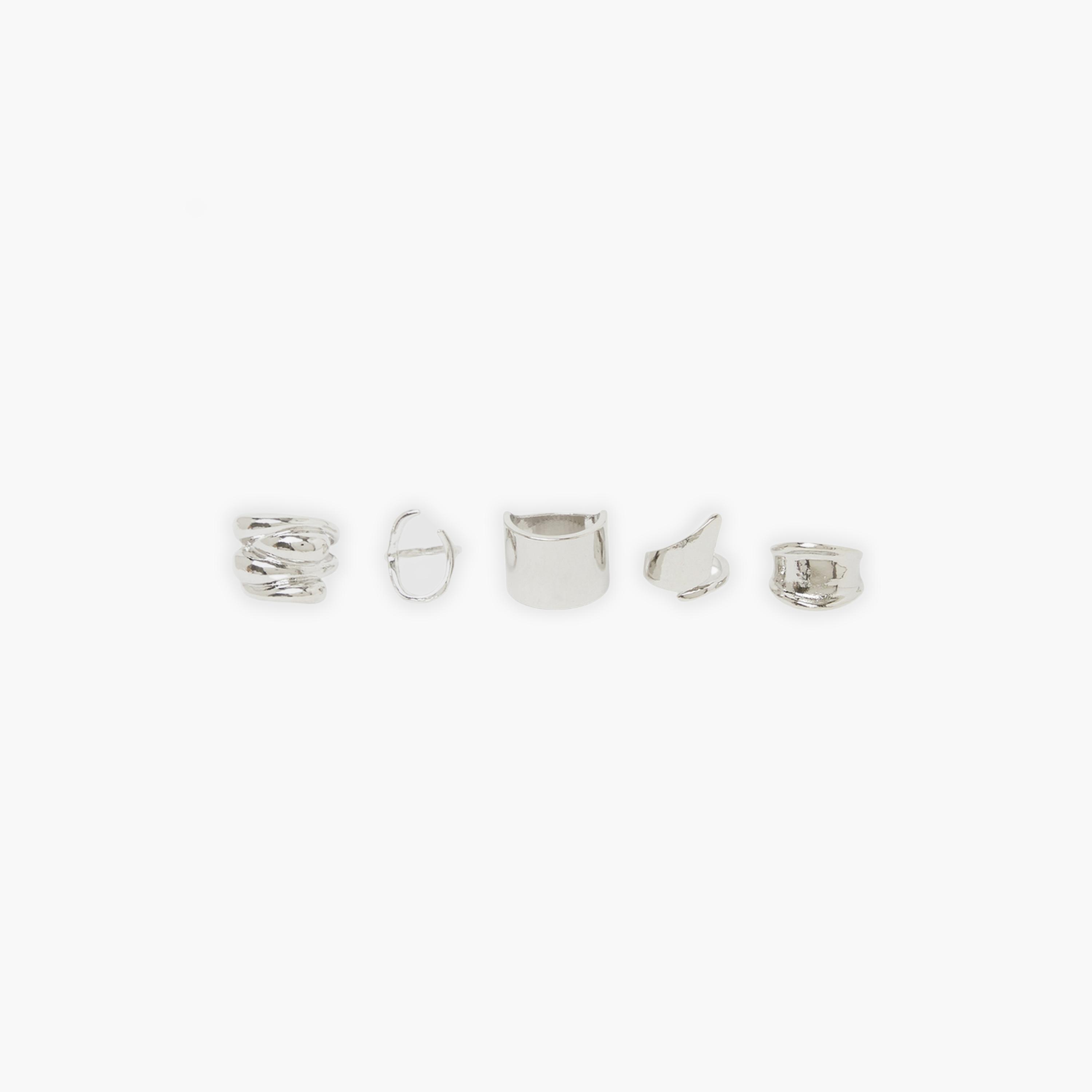 طقم من 5 خواتم سميكة بأشكال هندسية-women-watchesandjewellery-jewellery-rings-image-1