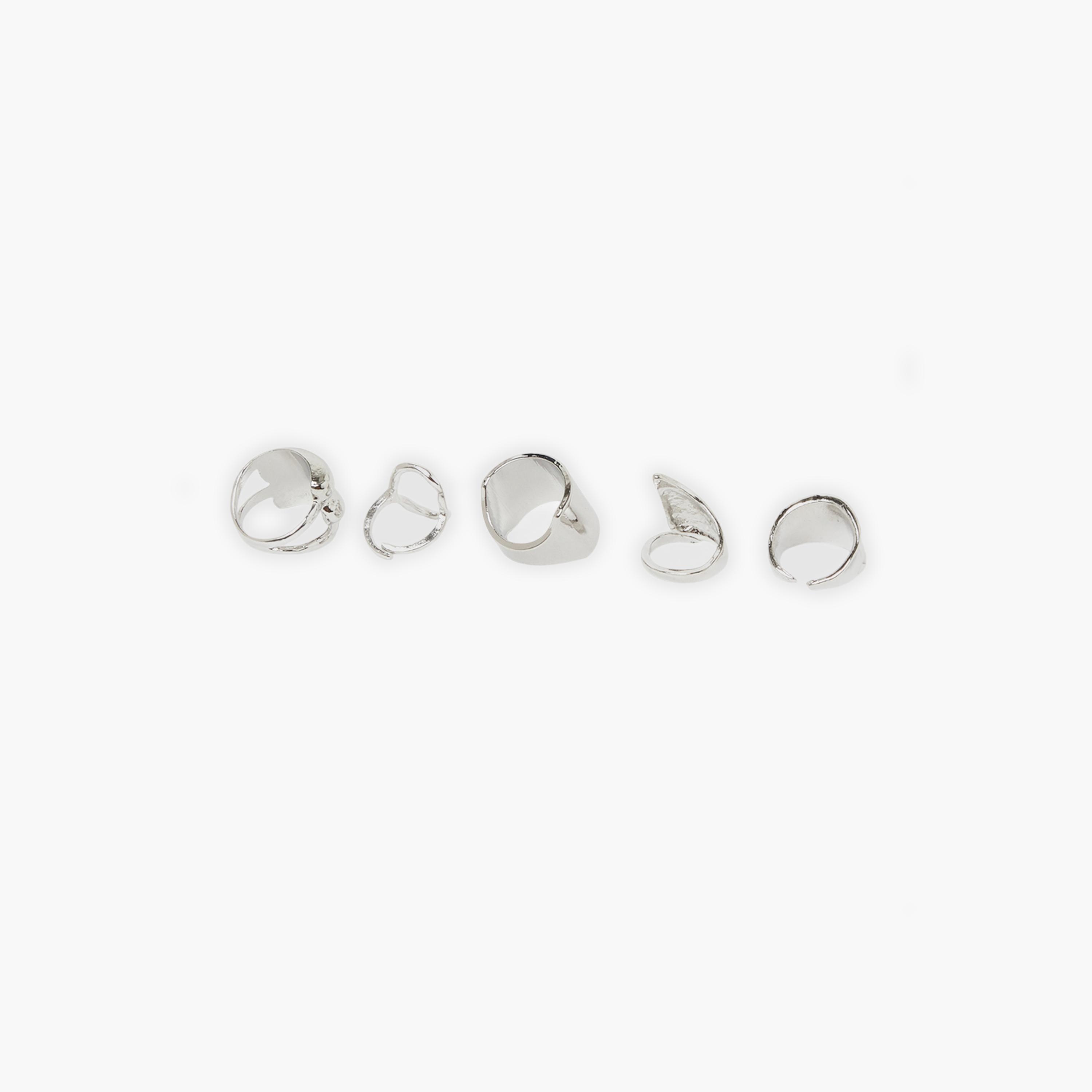 طقم من 5 خواتم سميكة بأشكال هندسية-women-watchesandjewellery-jewellery-rings-image-3