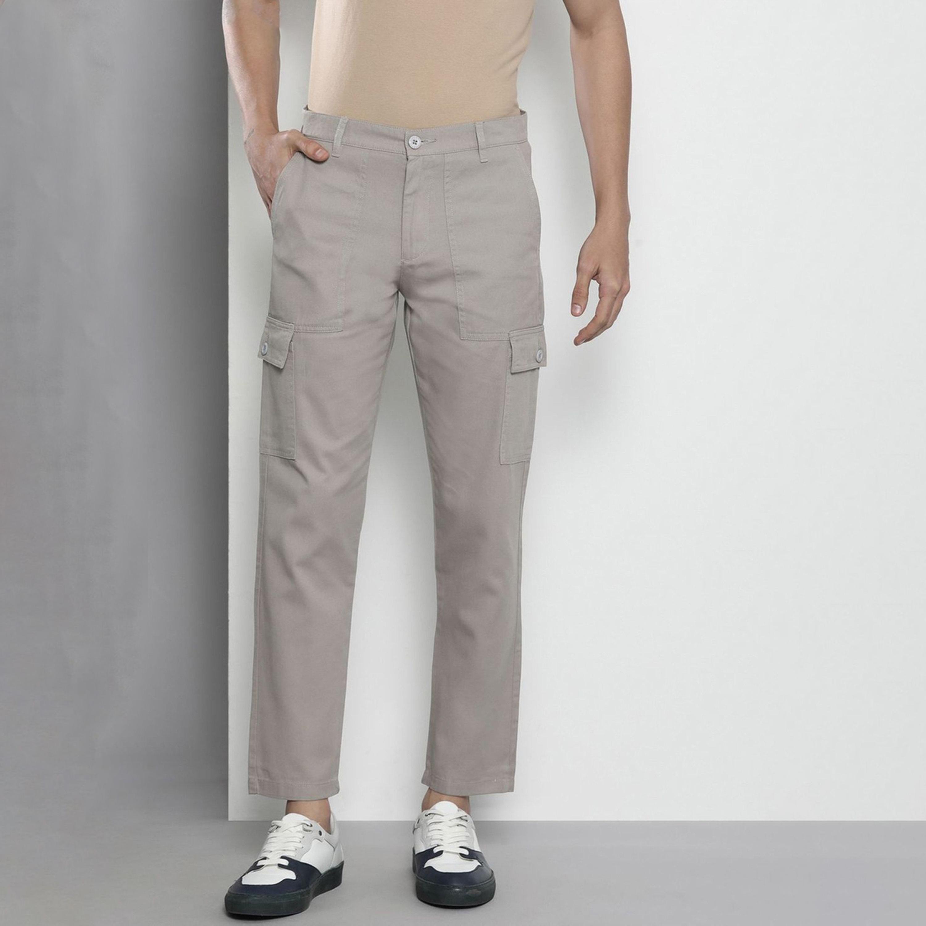 بنطال كارجو بخصر متوسط وقصة ضيقة-men-clothing-trousersandchinos-trousers-image-1