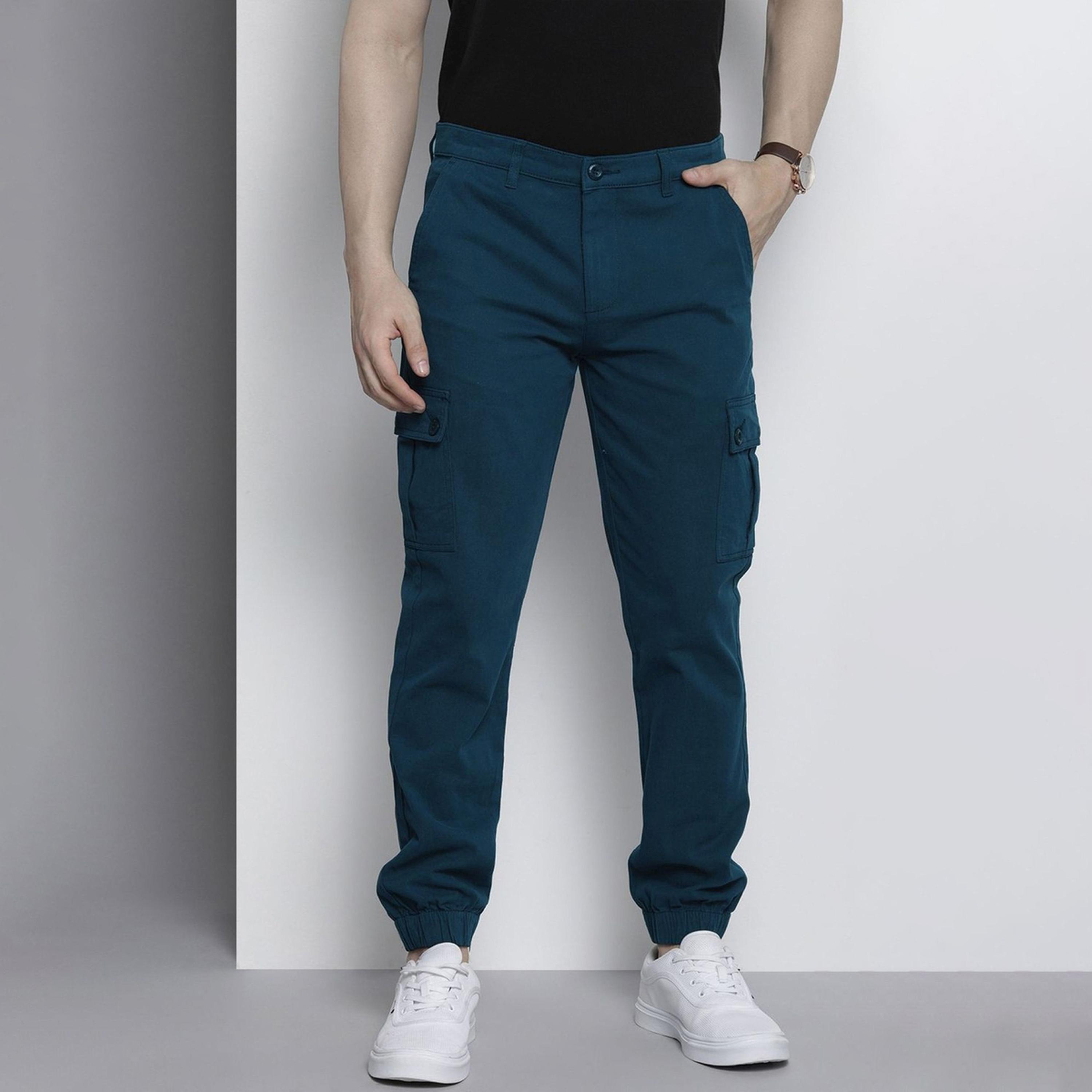 The Indian Garage Co X Styli Men Slim Fit Mid Rise Cuffed Cargo-men-clothing-trousersandchinos-chinos-image-1