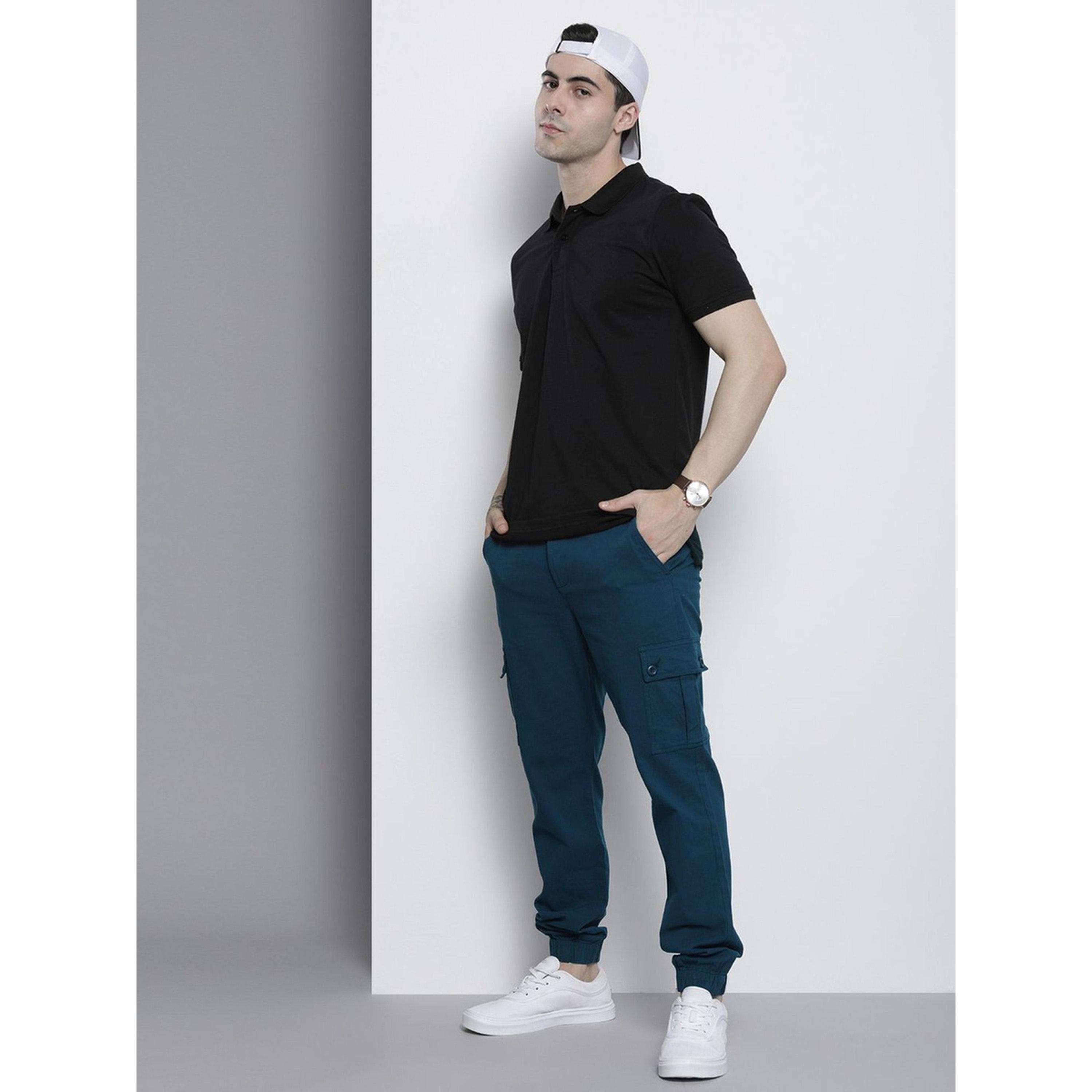 The Indian Garage Co X Styli Men Slim Fit Mid Rise Cuffed Cargo-men-clothing-trousersandchinos-chinos-image-2