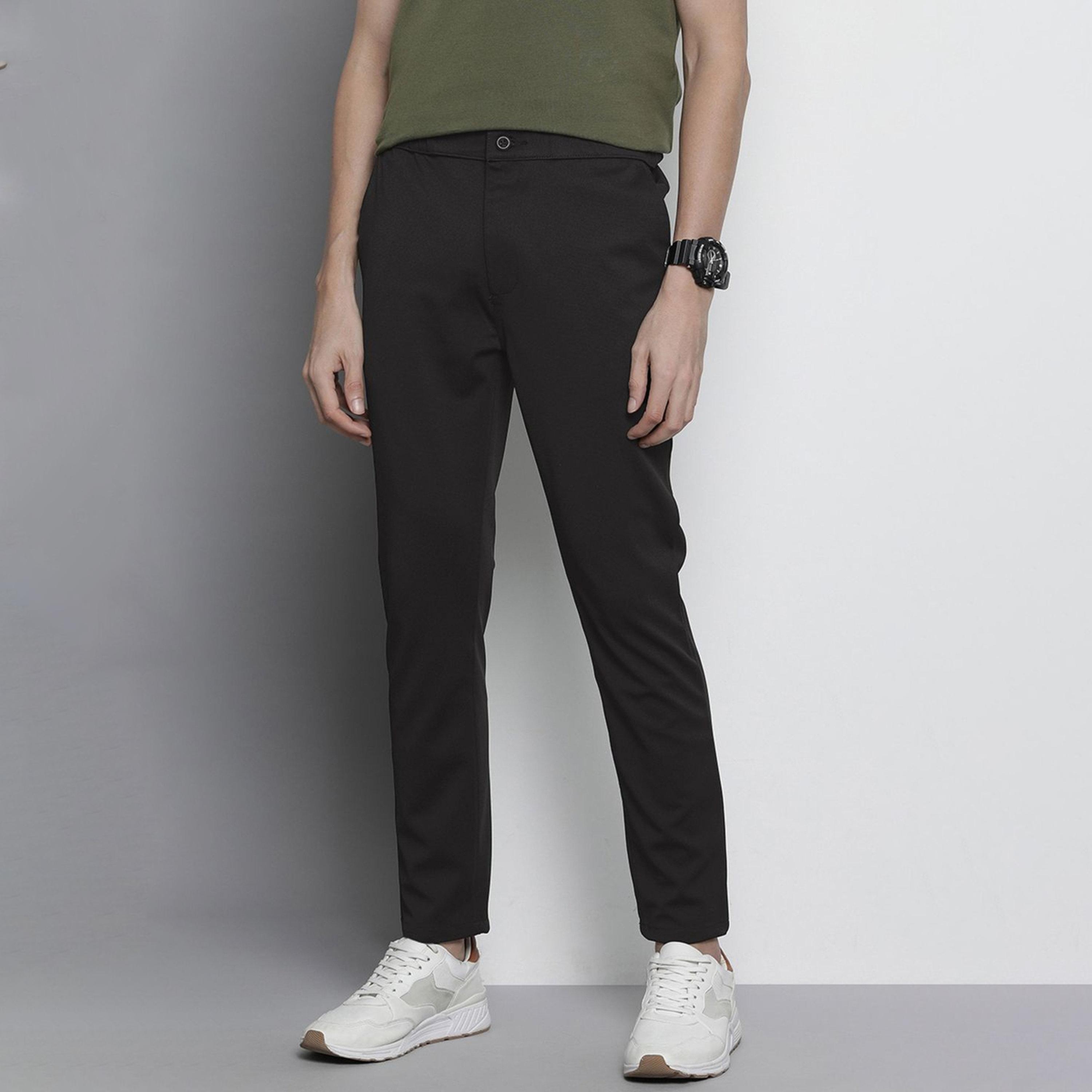 بنطال محبوك بخصر متوسط وقصة ضيقة-men-clothing-joggers-image-1