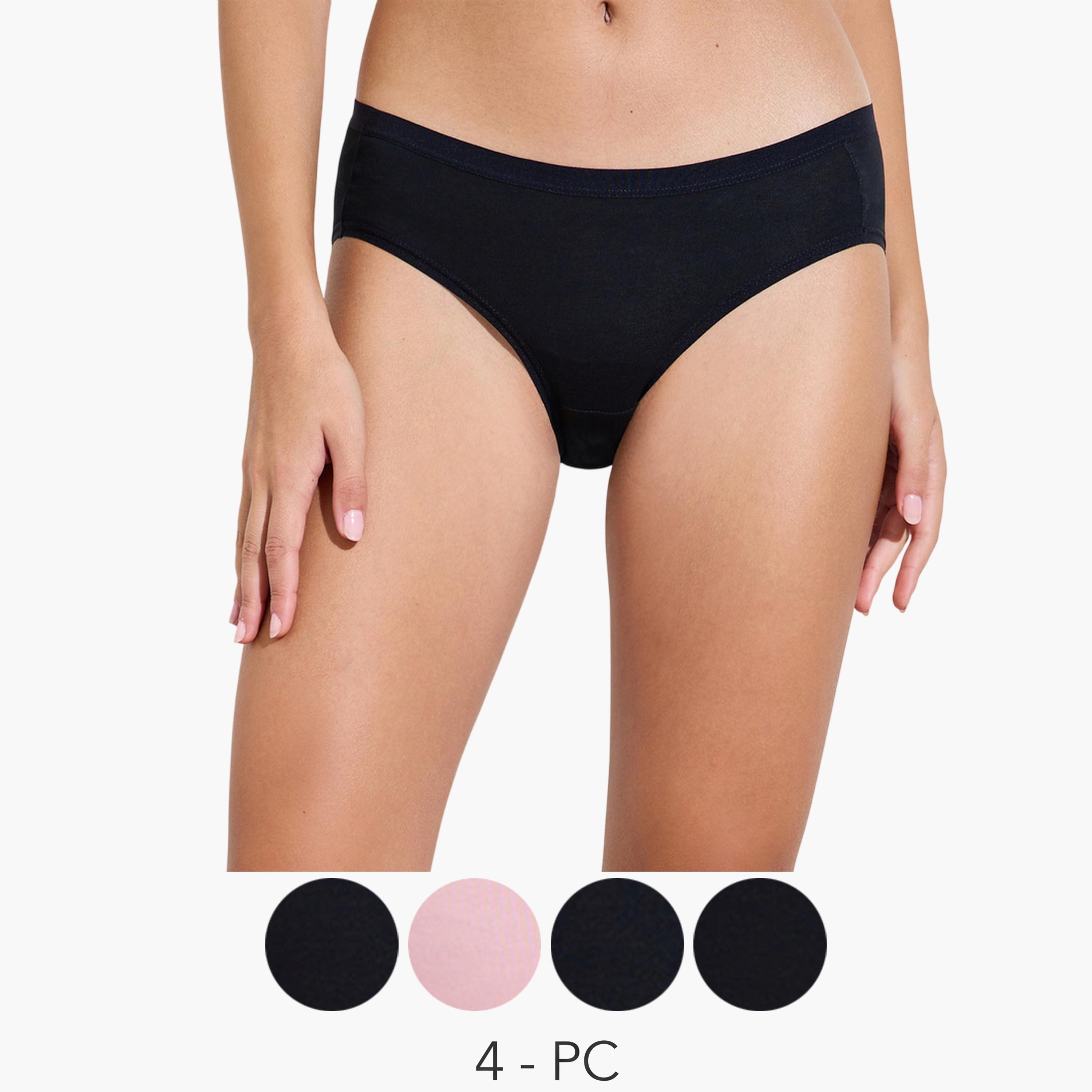 Styli Pack of 4 - Cotton Elastane Full Briefs-women-clothing-lingerie-panties-image-1