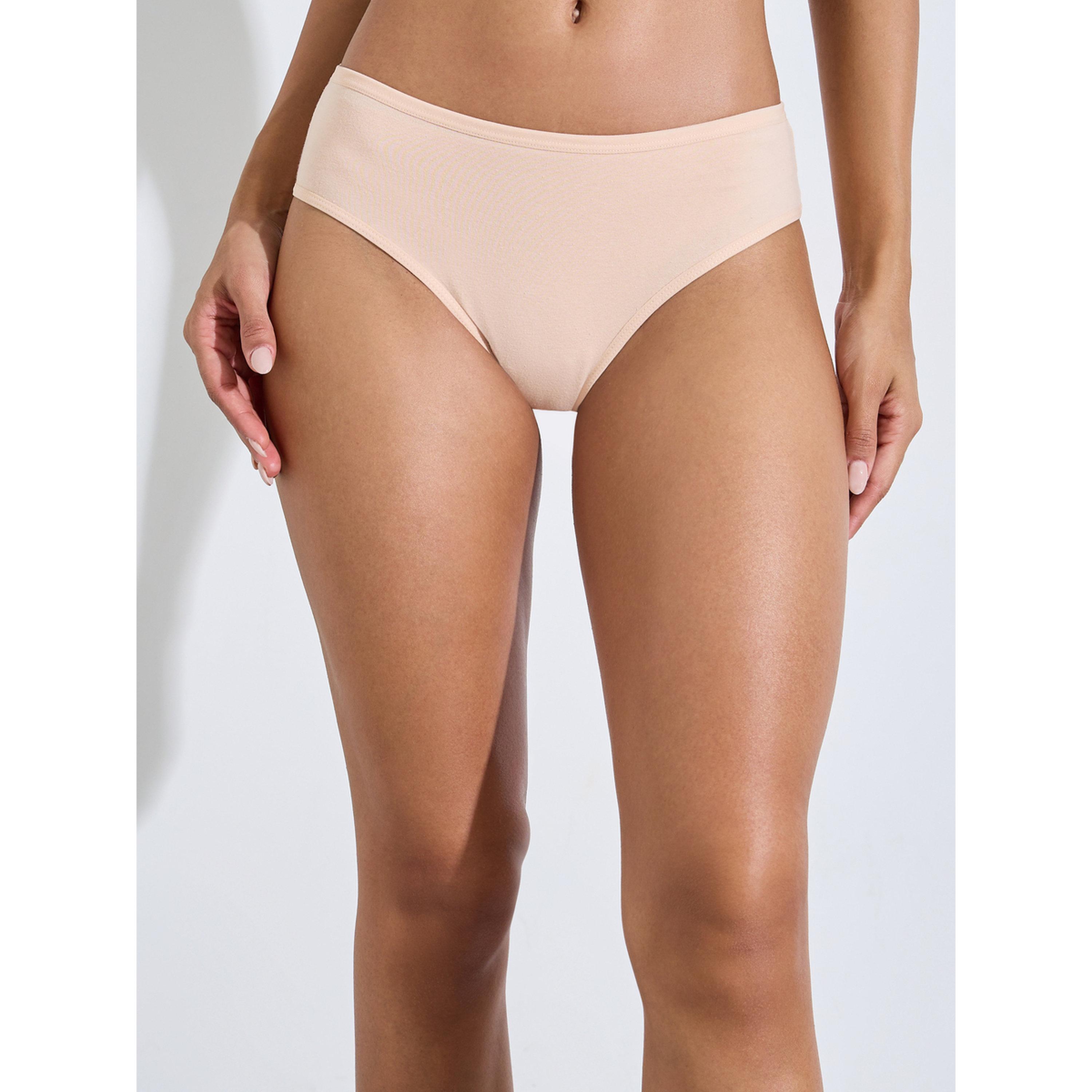 عبوة من 5 قطع - كلوت بقصة أرجل مرتفعة من القطن والإيلاستين-women-clothing-lingerie-panties-image-4