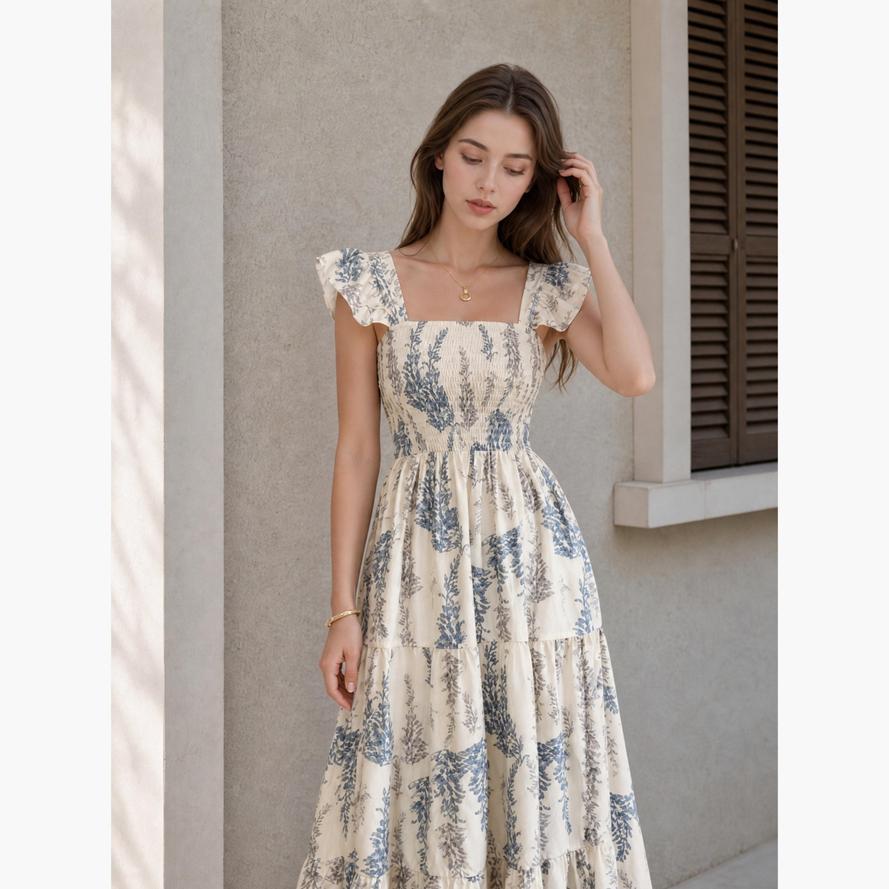 ستايلي - فستان ماكسي بدون أكمام مزين بالزهور-women-clothing-dresses-image-2