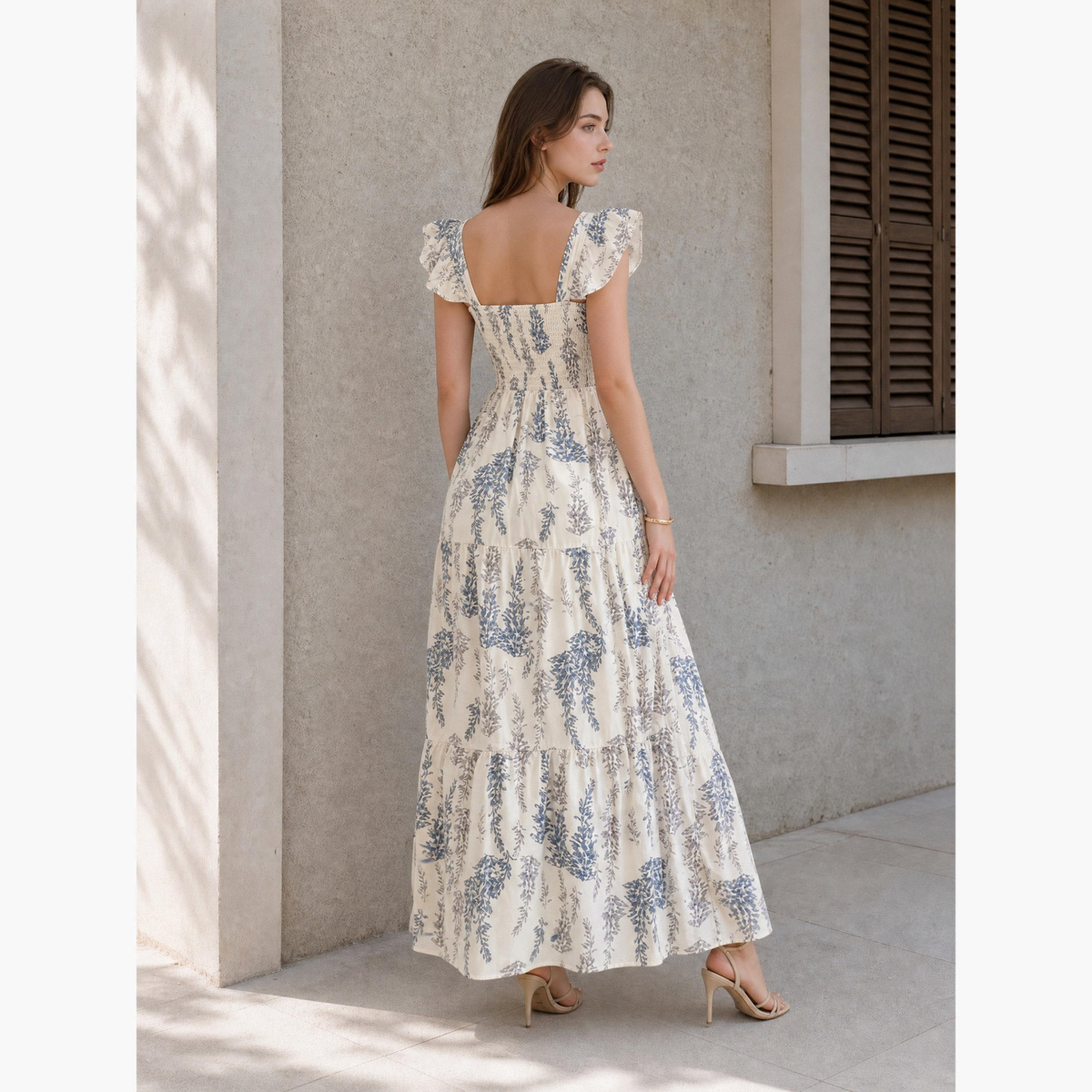 ستايلي - فستان ماكسي بدون أكمام مزين بالزهور-women-clothing-dresses-image-3