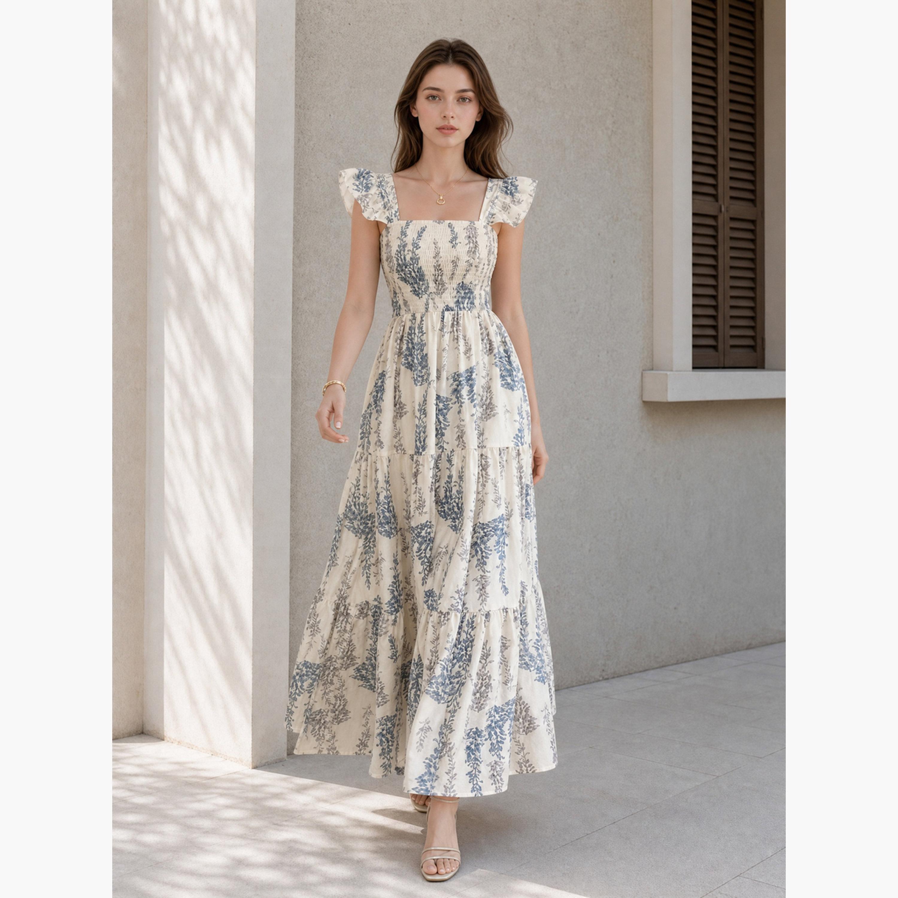 ستايلي - فستان ماكسي بدون أكمام مزين بالزهور-women-clothing-dresses-image-6