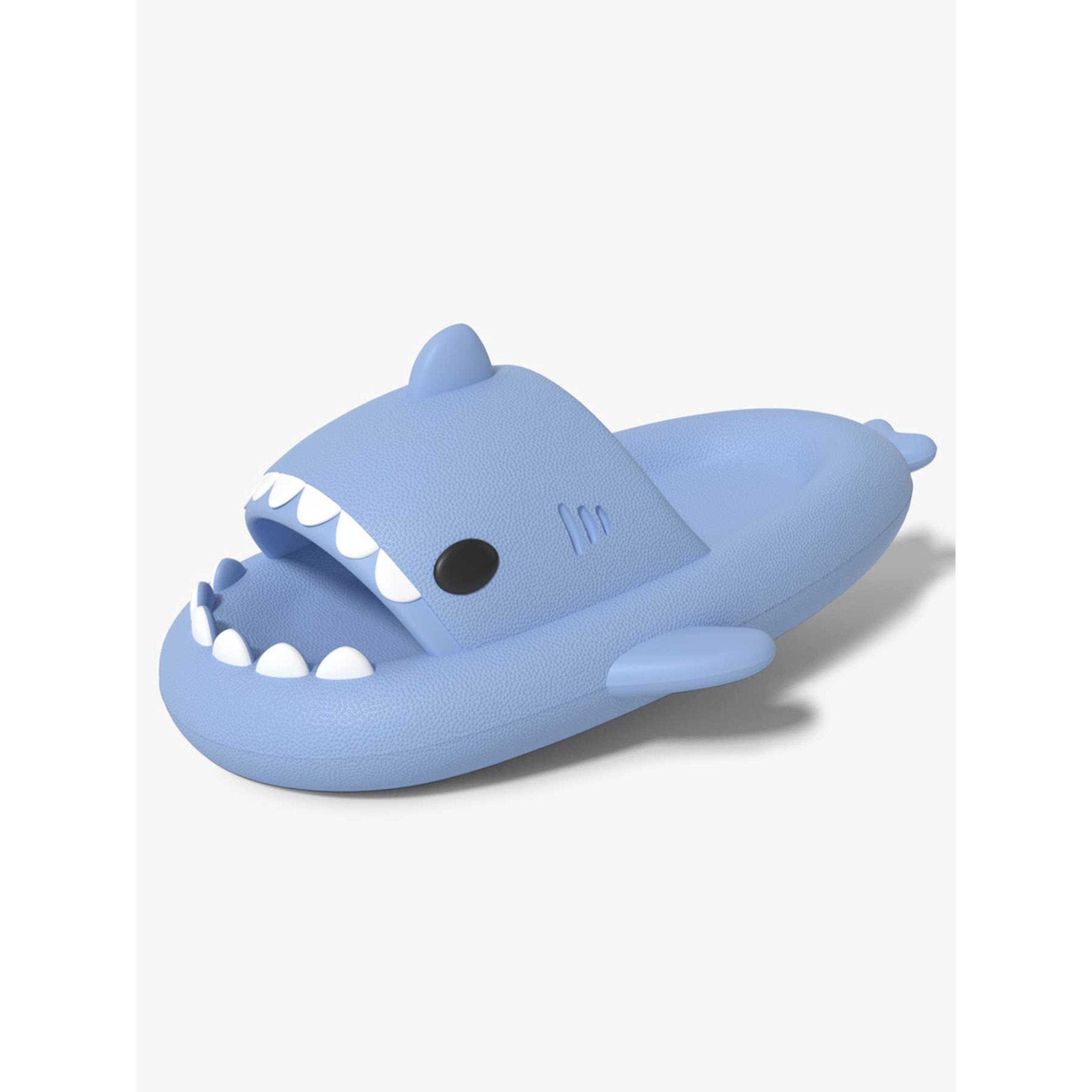 Take Two Blue Shark Design Comfort Slides for Women - Lightweight and Non-Slip-women-shoes-flipflopsandslides-image-1