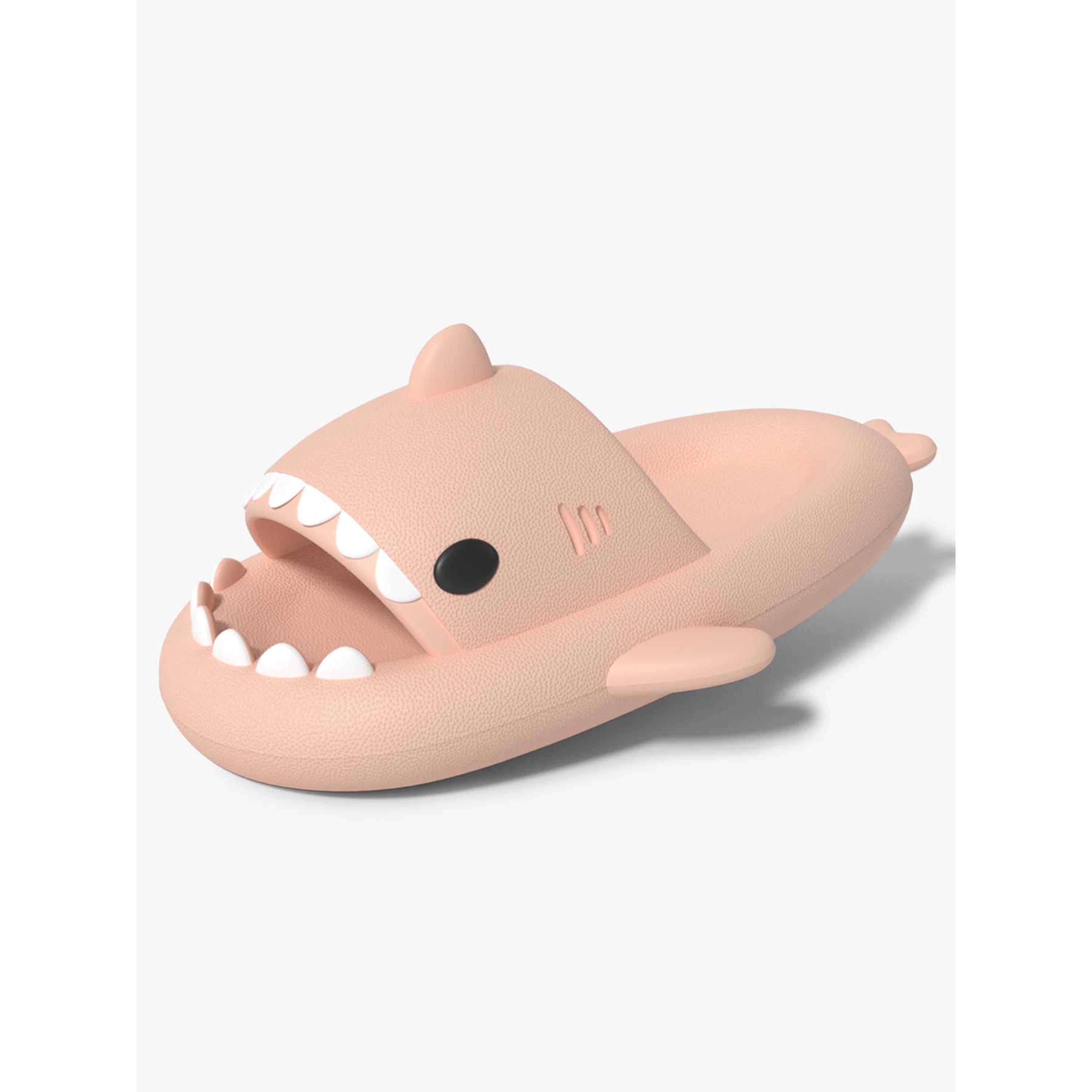 Take Two Peach Shark Slides - Fun and Comfy Slip-On Sandals for Women-women-shoes-flipflopsandslides-image-1