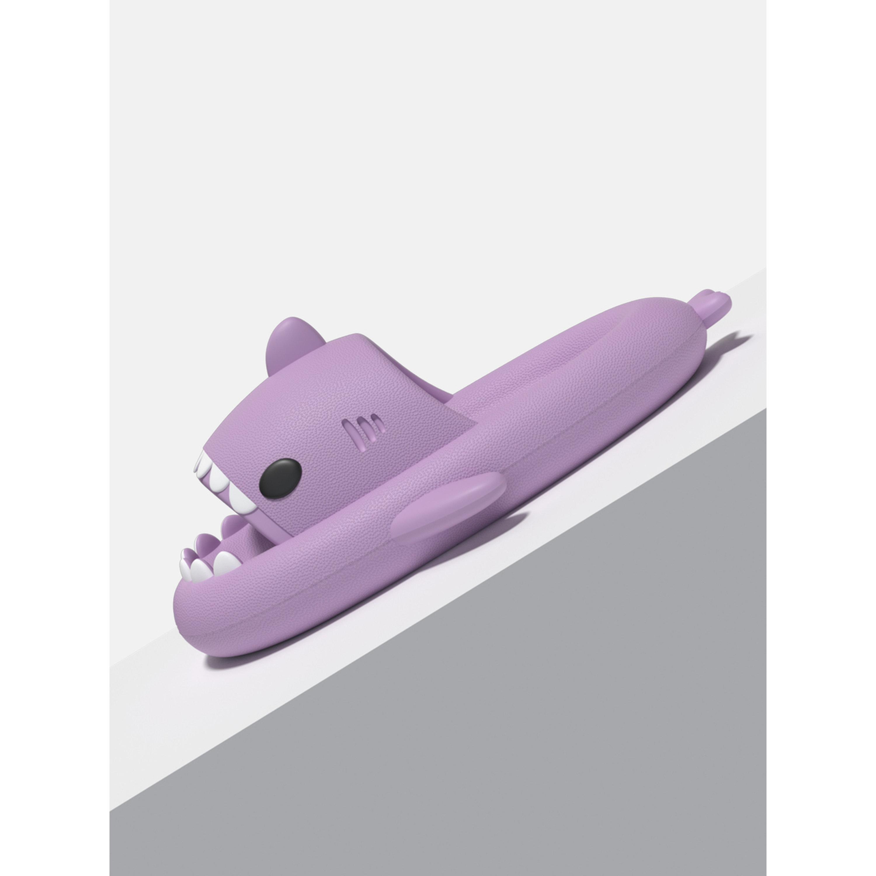 Take Two Purple Shark Slides for Women - Fun and Comfy Summer Footwear-women-shoes-flipflopsandslides-image-2