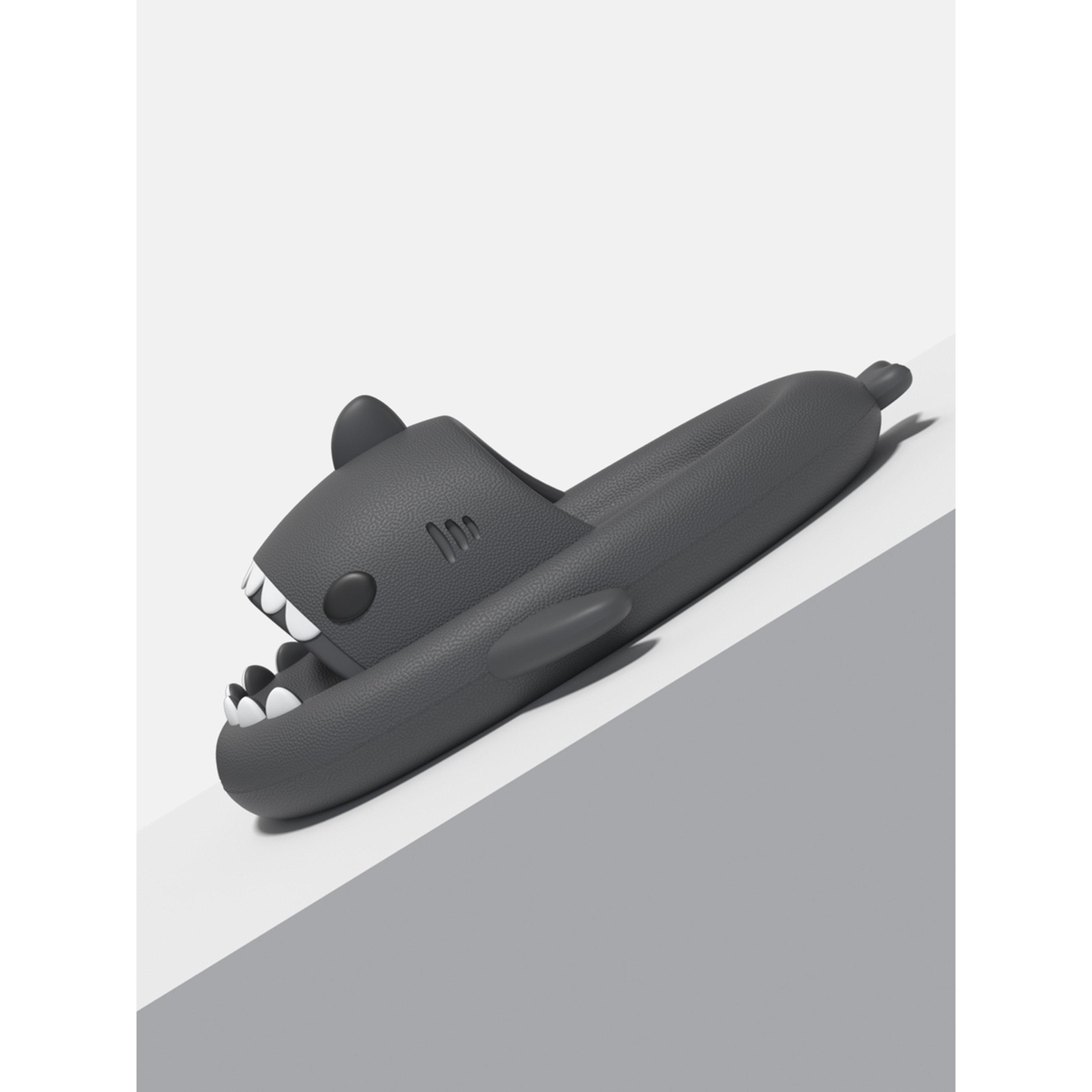 Take Two Charcoal Shark Slides - Adorable and Comfortable Slip-Ons for All Ages-women-shoes-flipflopsandslides-image-2